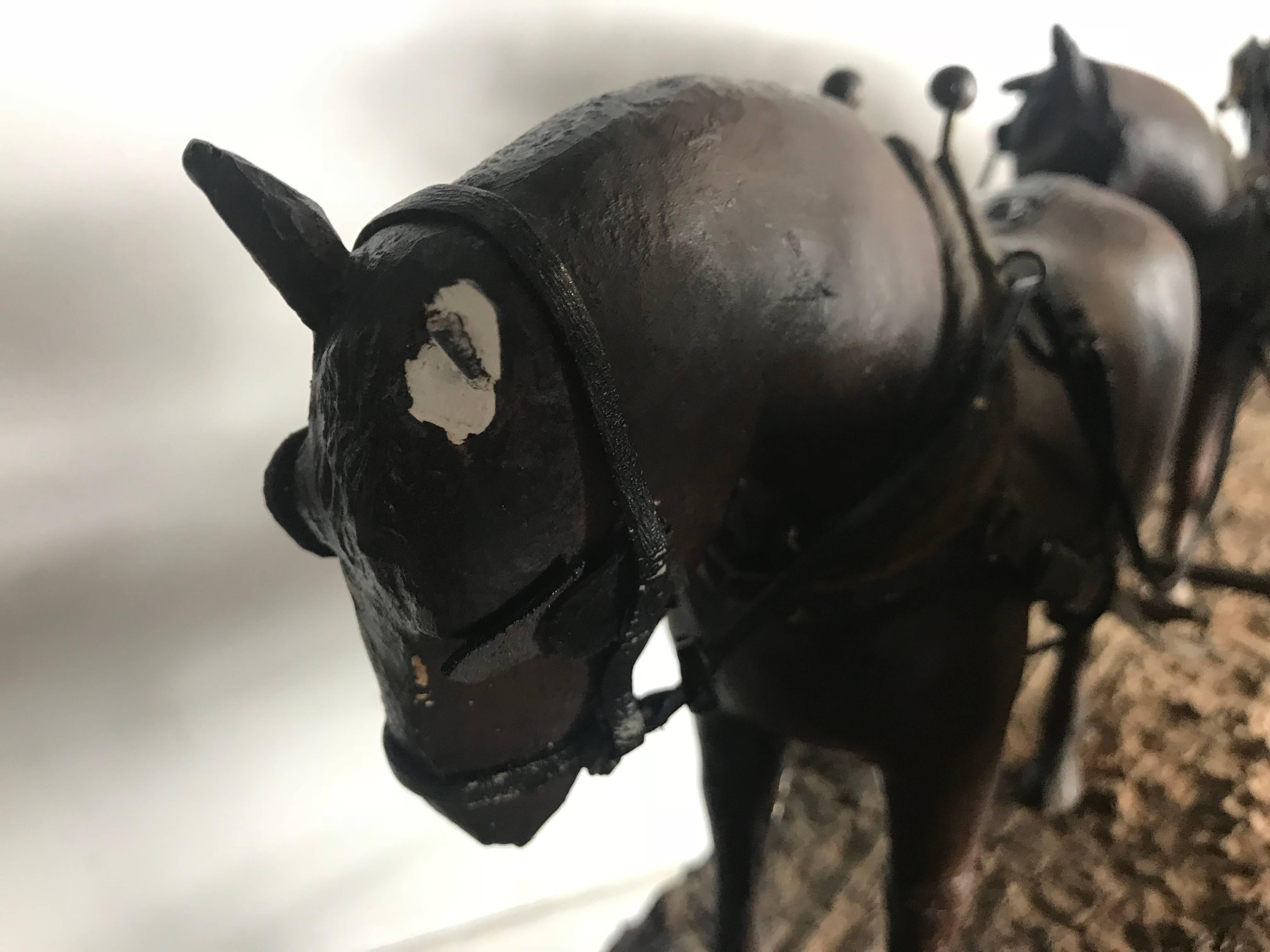 Figura monumental e inusual de carroza escénica y caballos, 1927 en venta 4