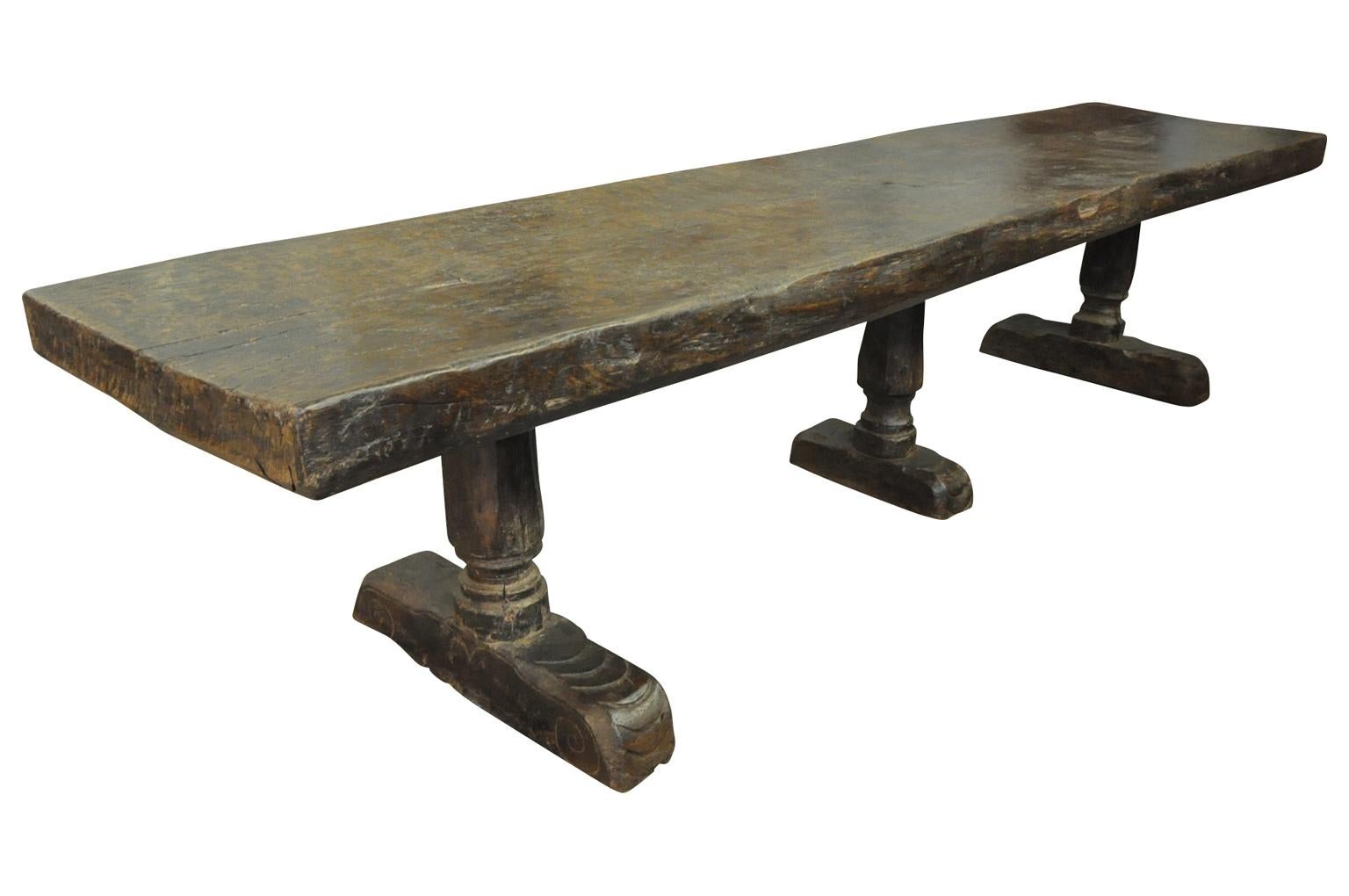 Oak Monumental and Very Rare Pair of 16th Century Spanish Castle Tables For Sale