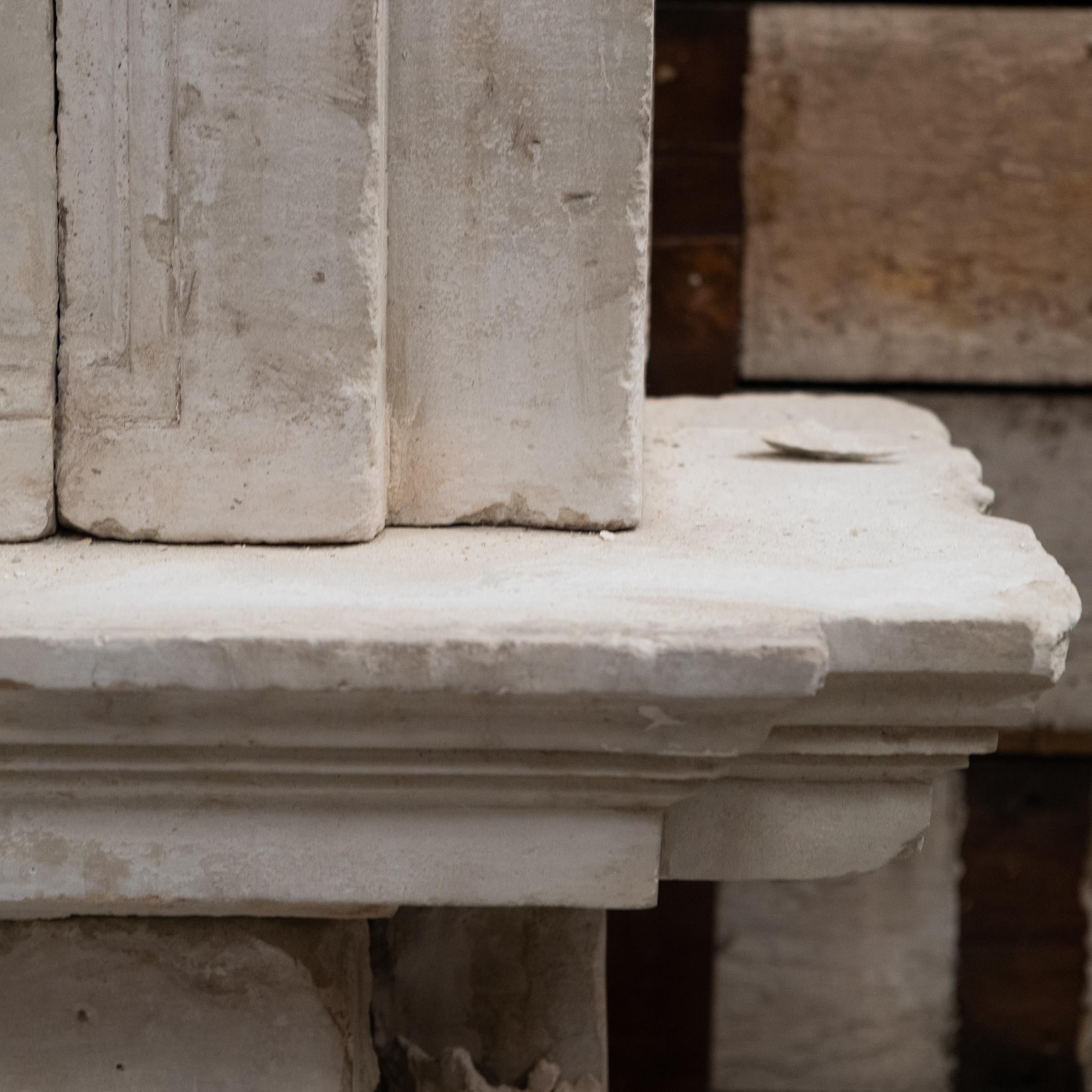 Monumental Antique 18th Century French Stone Chimneypiece For Sale 10