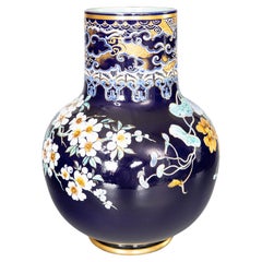 Monumental Antique 19th Century French Sarreguemines Majolica Vase