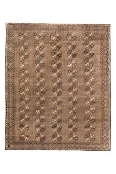 Monumental Antique Afghan Carpet with Allover Bokhara Guls