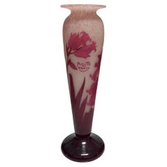Monumentale vaso di vetro antico Art Nouveau Andre Delatte Cameo