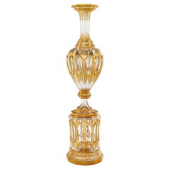 Monumental Antique Bohemian Gilt Glass Vase
