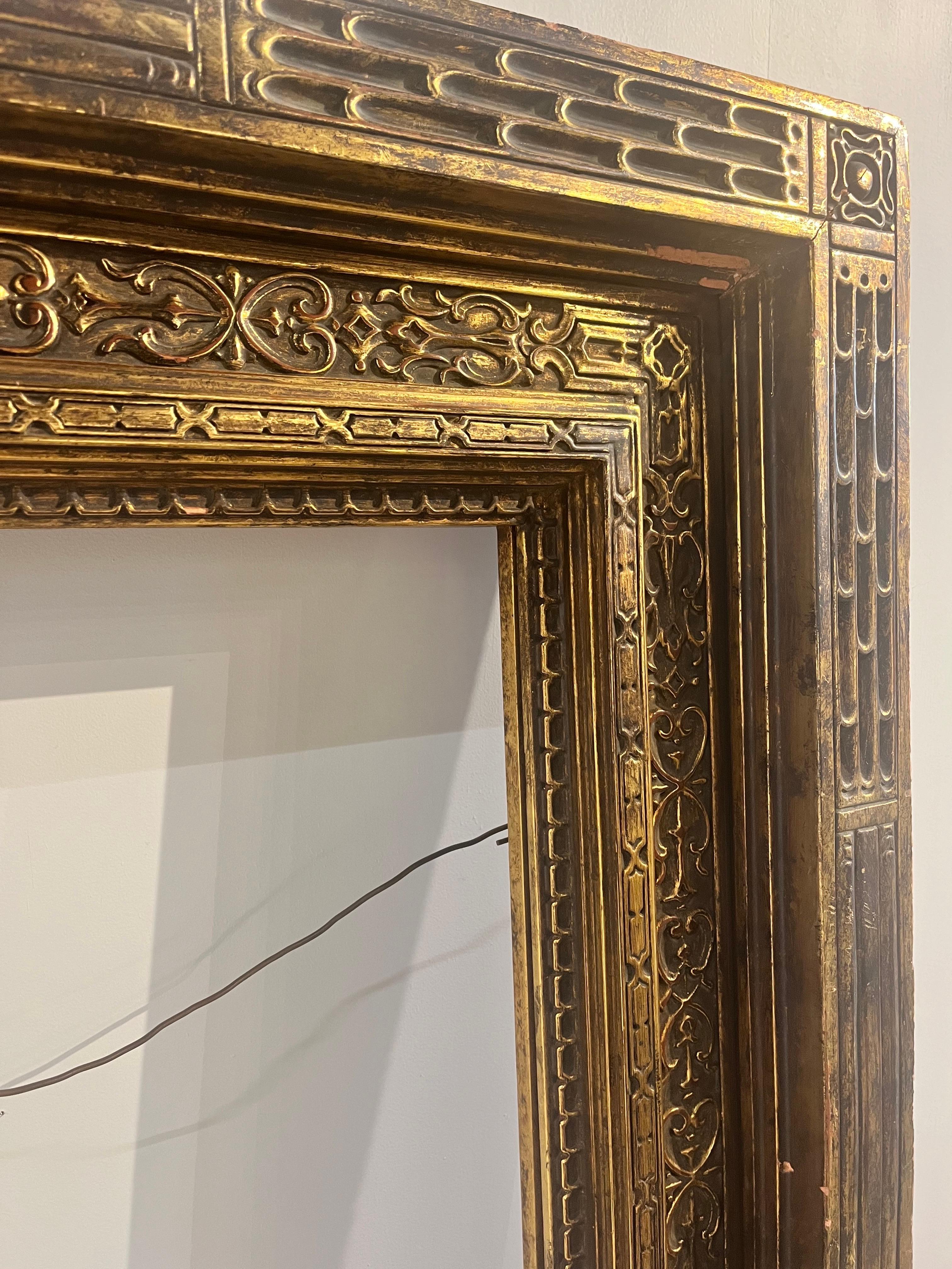 Monumental Antique Carrig Rohane Newcomb Macklin Style Painting Picture Frame For Sale 3
