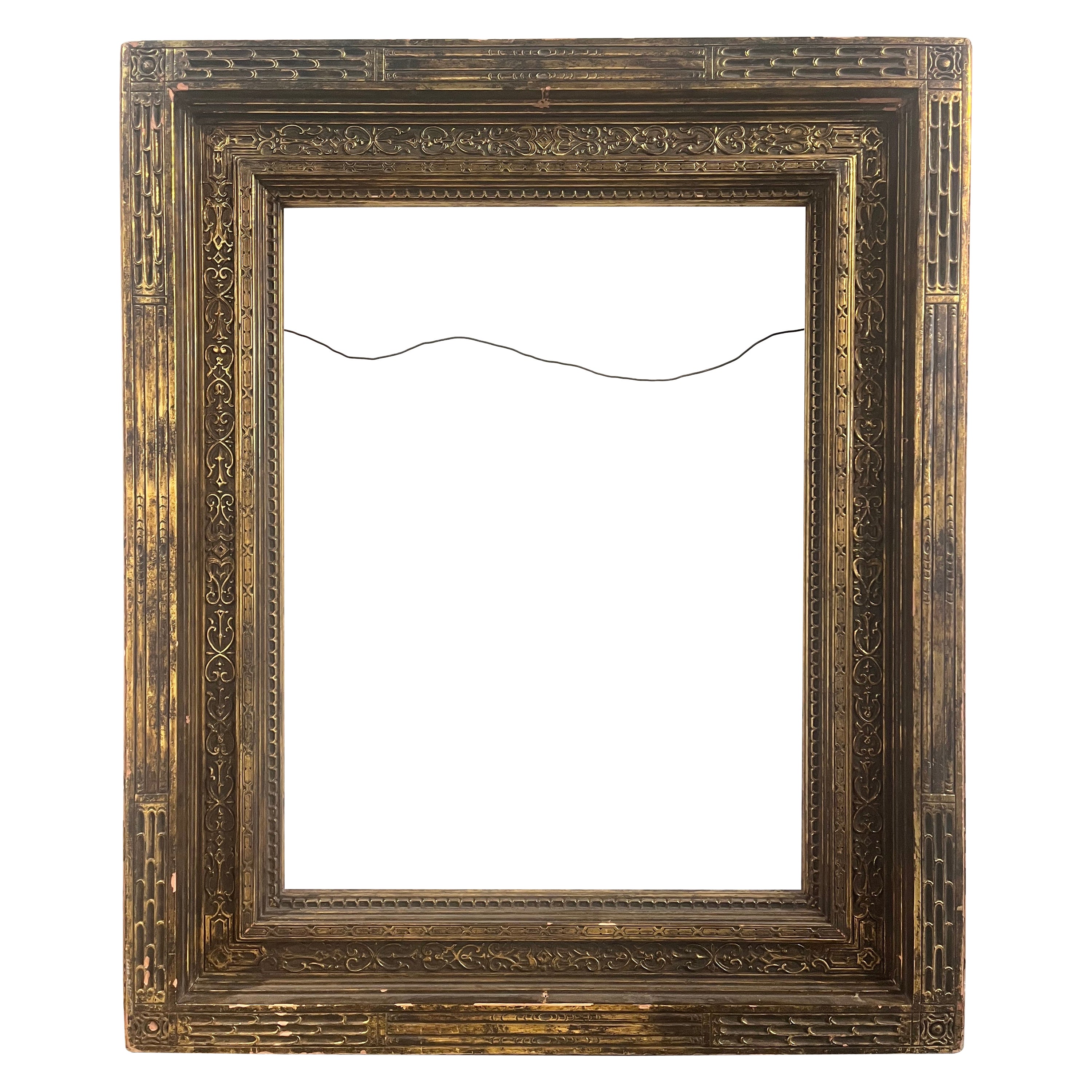 Monumental Antique Carrig Rohane Newcomb Macklin Style Painting Picture Frame For Sale