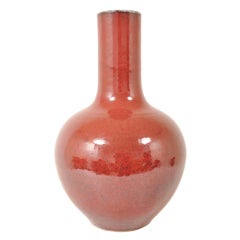 Monumental Antique Chinese Qing Dynasty Sang de Boeuf Flambé Porcelain Vase 1880
