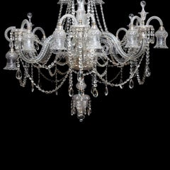 Monumental Antique Cut-Glass Chandelier by Osler
