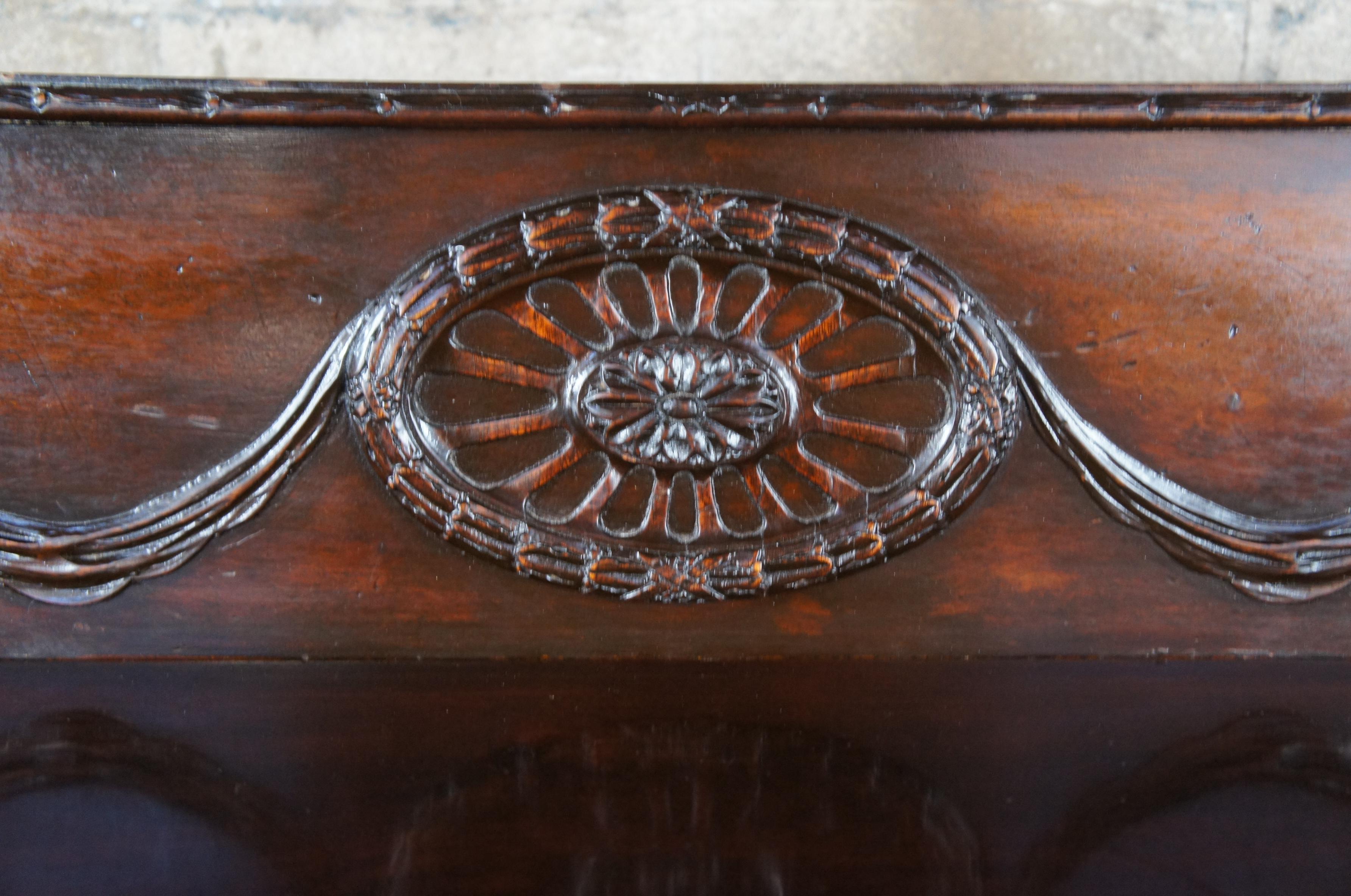 Monumental Antique English Georgian Neoclassical Mahogany Sideboard Buffet 92