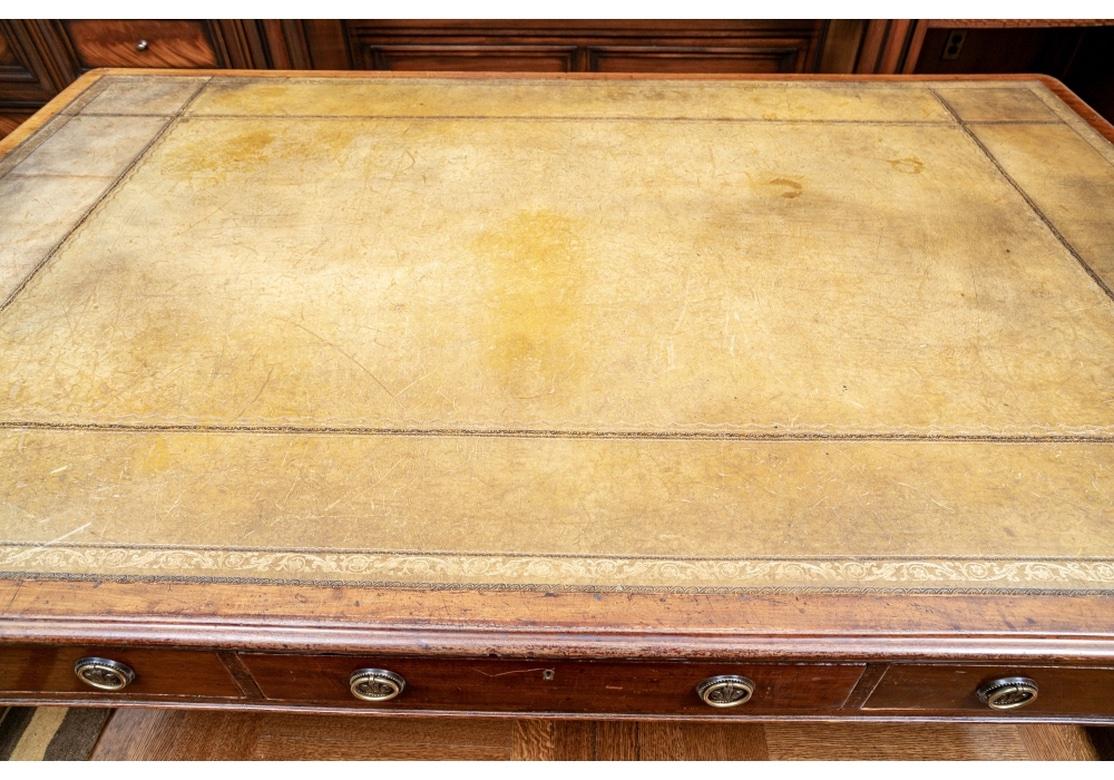 19th Century Monumental Antique English Regency Style Partner’s Desk For Sale