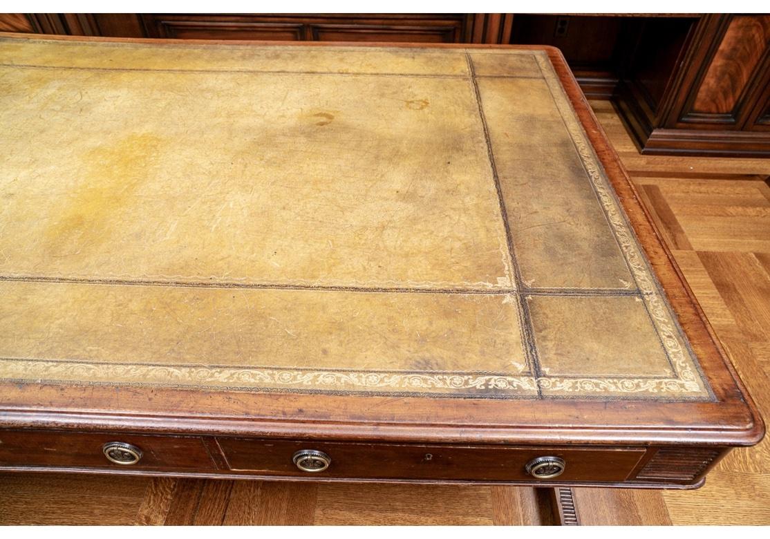 Monumental Antique English Regency Style Partner’s Desk For Sale 2