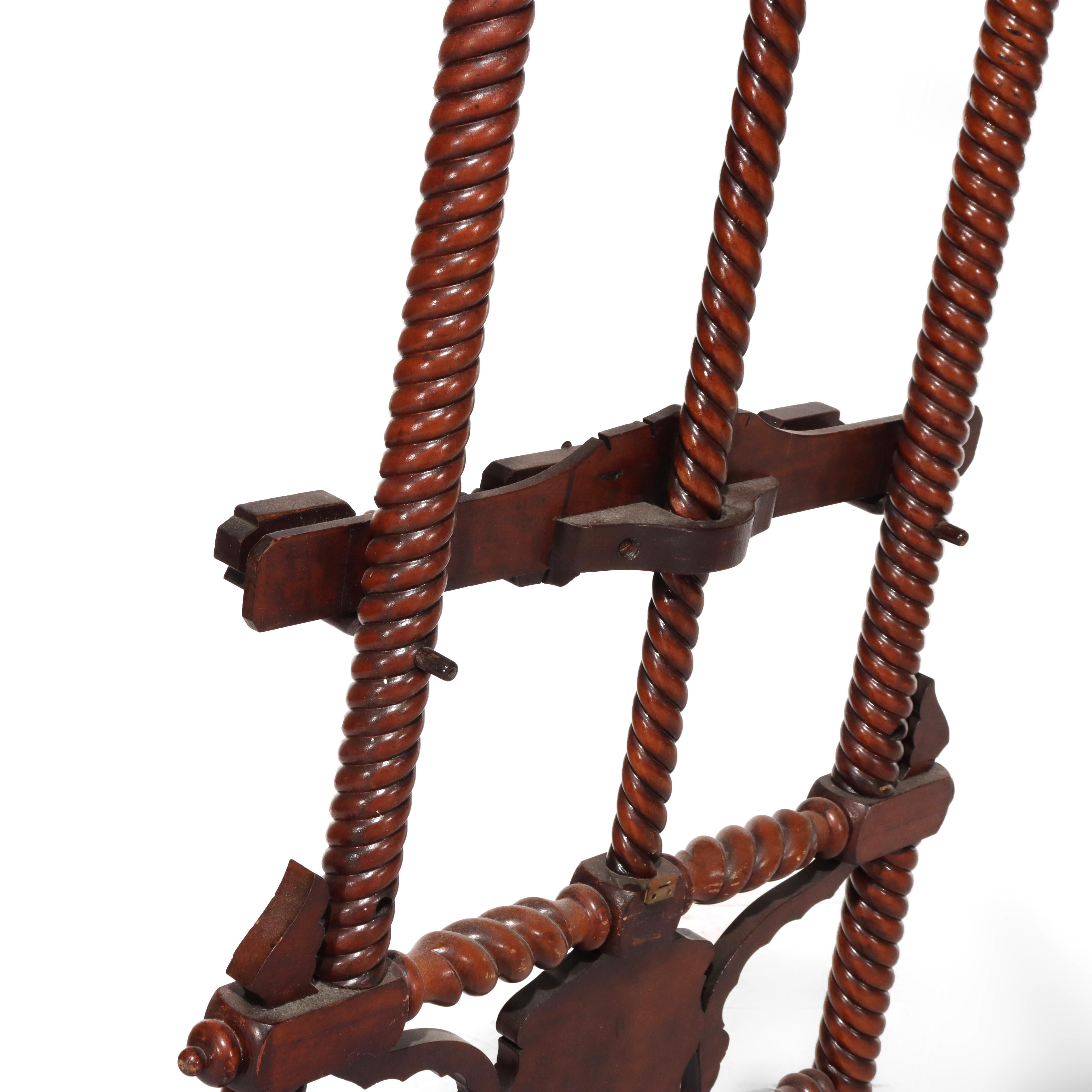 Monumental Antike Figural geschnitzt Mahagoni Künstler Staffelei mit Claw Feet im Angebot 7