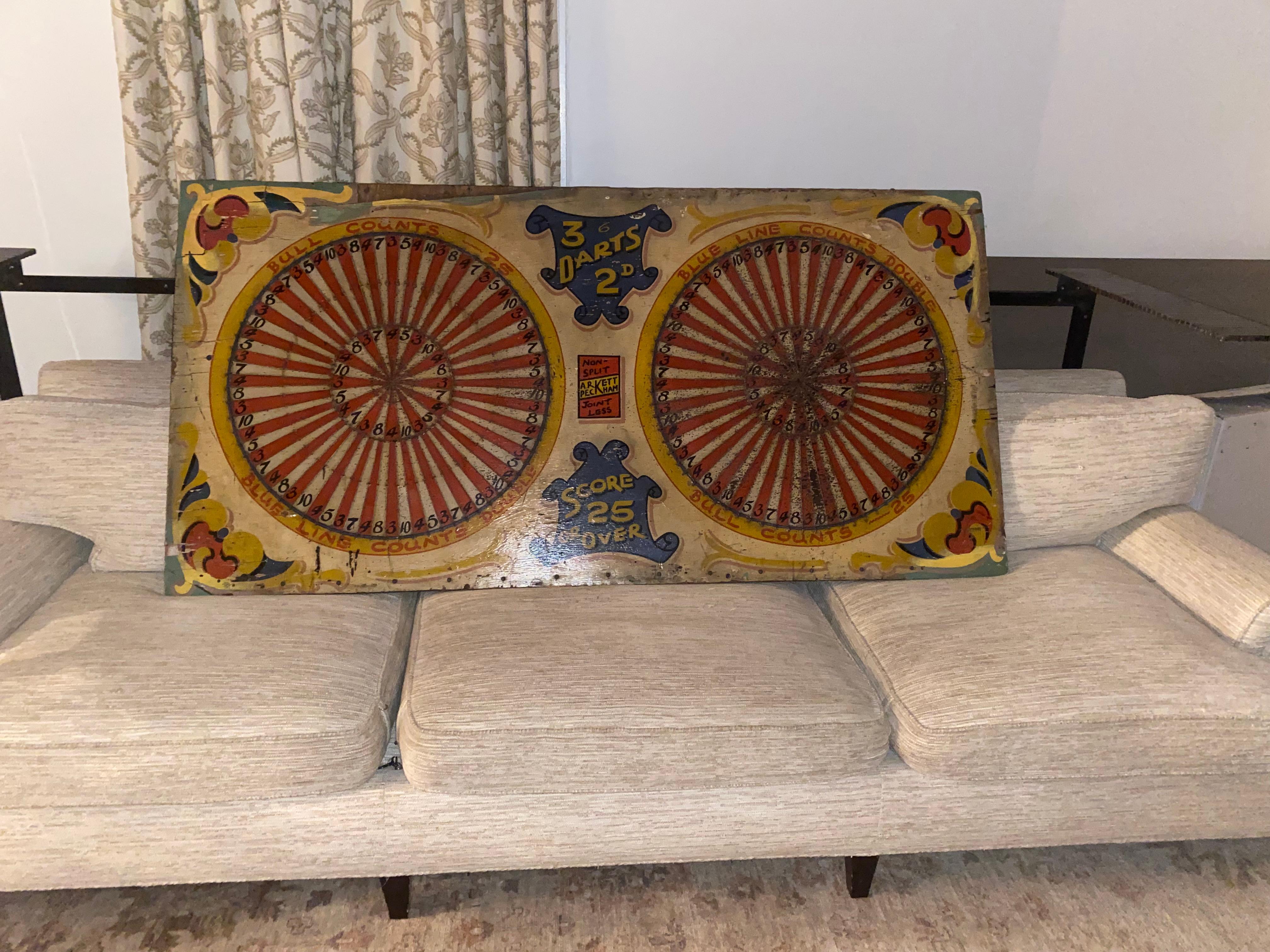 Monumentale antike Volkskunst Karneval Double Target Spielbrett im Angebot 4