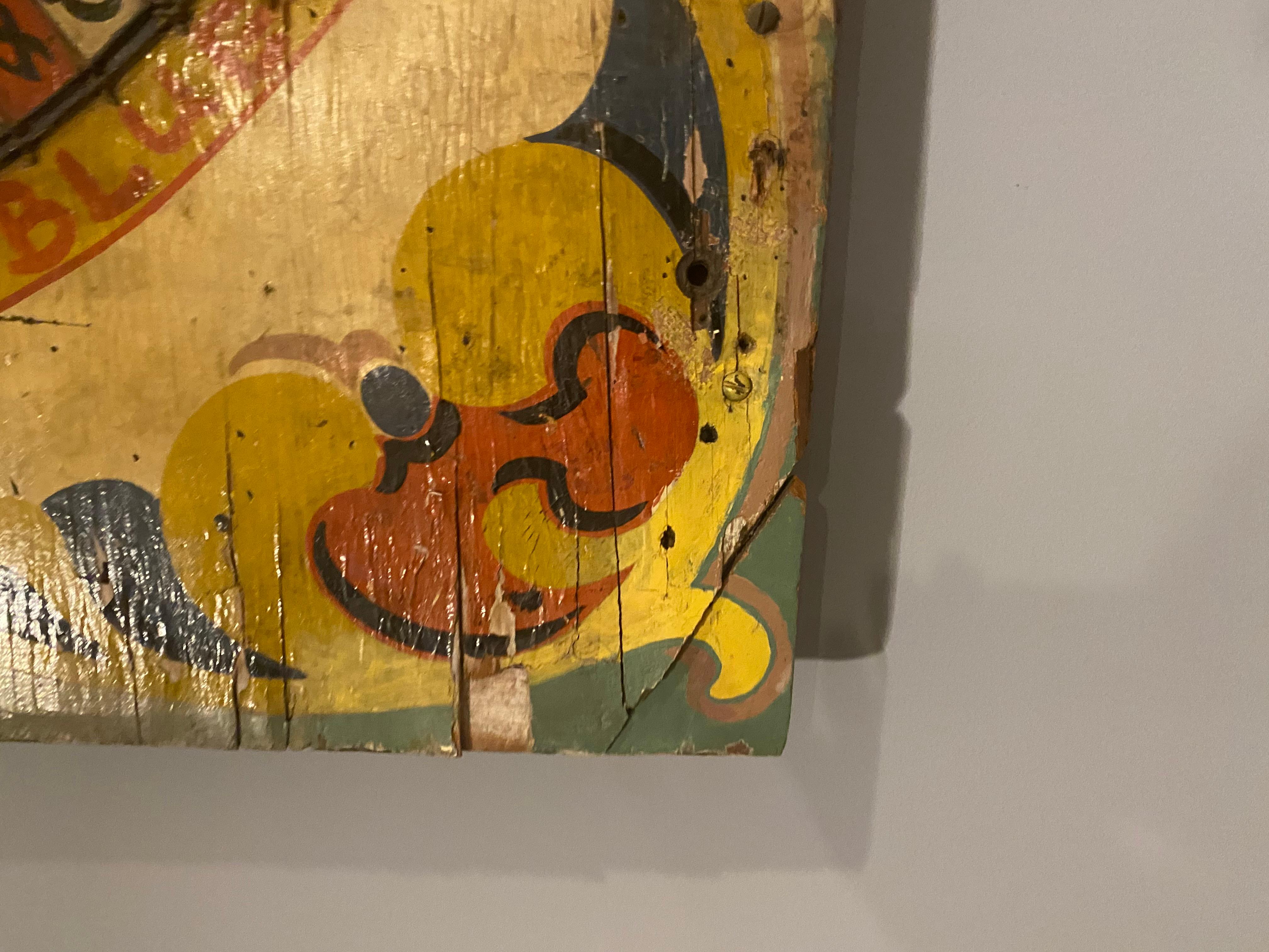 Monumentale antike Volkskunst Karneval Double Target Spielbrett im Zustand „Gut“ im Angebot in Hopewell, NJ