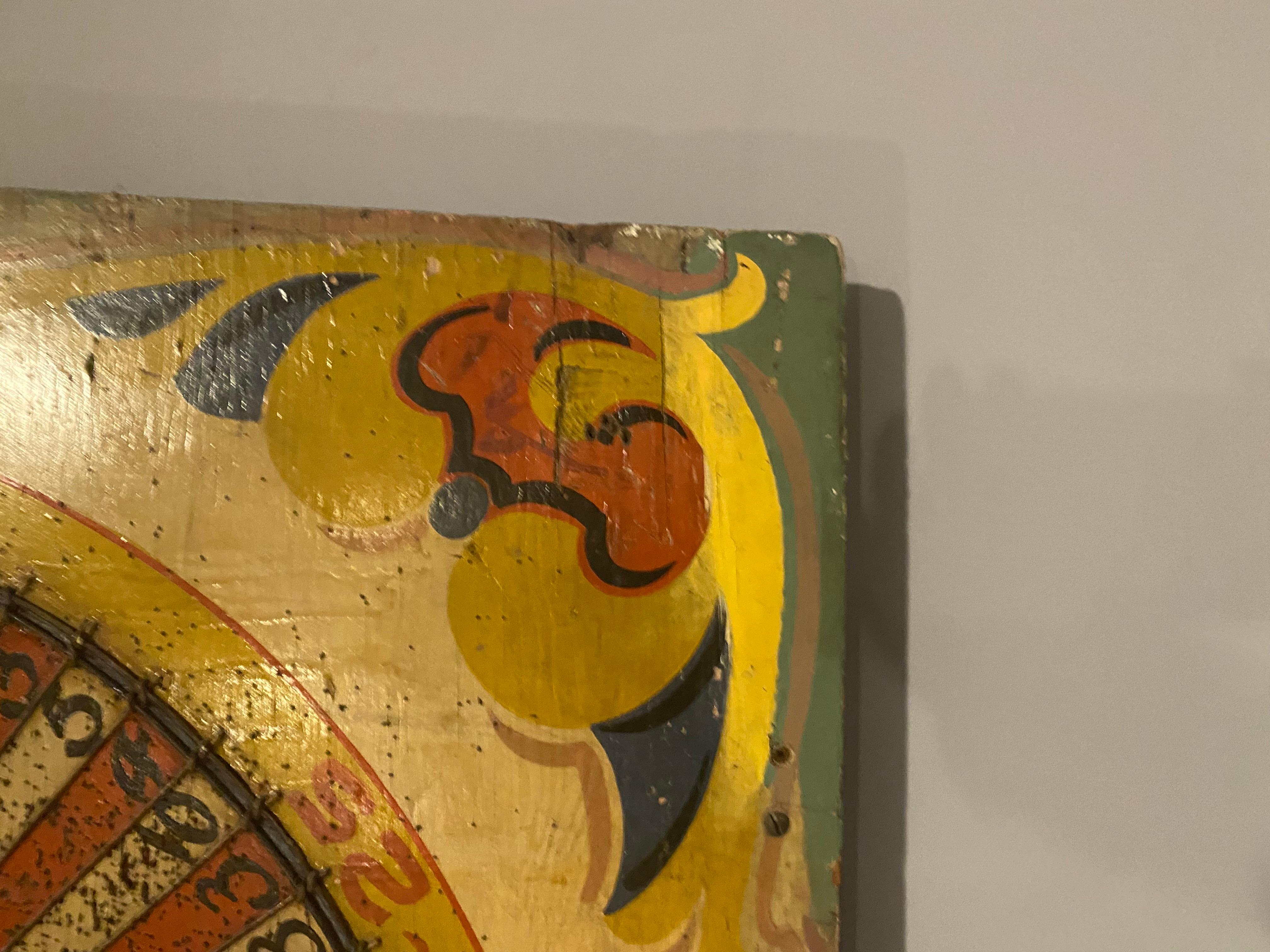 Monumentale antike Volkskunst Karneval Double Target Spielbrett (Frühes 20. Jahrhundert) im Angebot