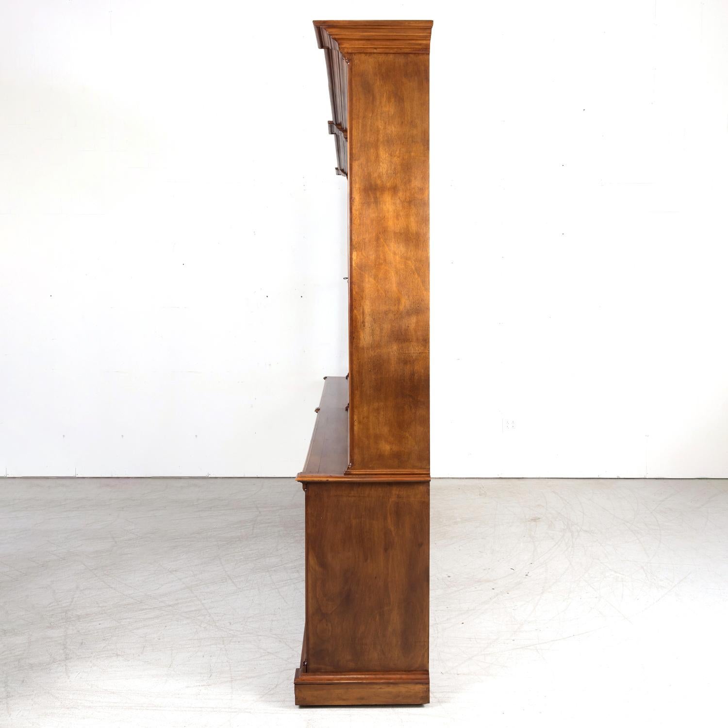 Monumental Antique French Directoire Style Cherry Bibliotheque or Bookcase 12