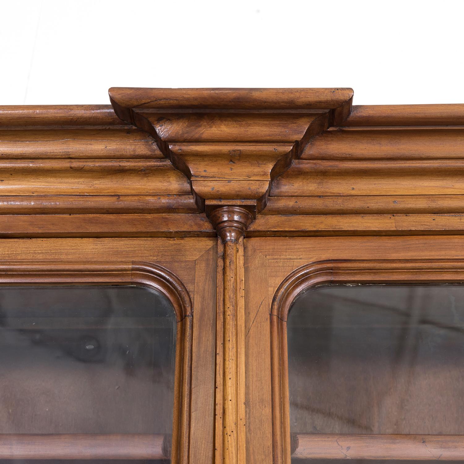 Early 20th Century Monumental Antique French Directoire Style Cherry Bibliotheque or Bookcase