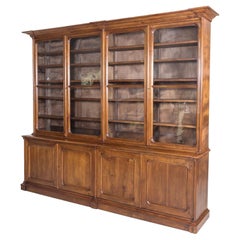 Monumental Antique French Directoire Style Cherry Bibliotheque or Bookcase