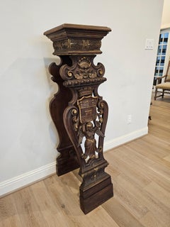 Monumental Antique French Empire Period Hall Pedestal Plant Stand