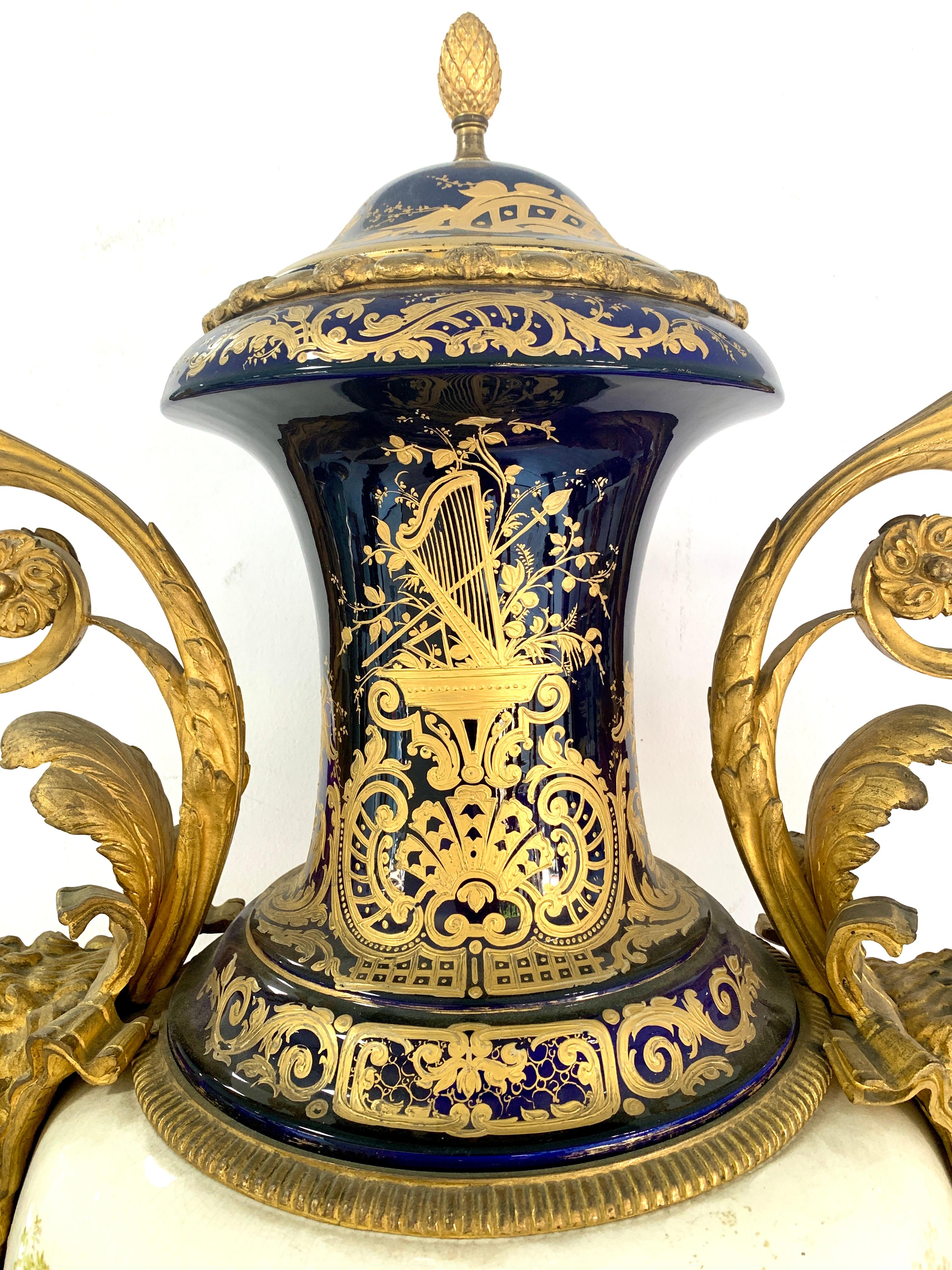Monumental 19th century French Sevres Porcelain Covered Urn - 66