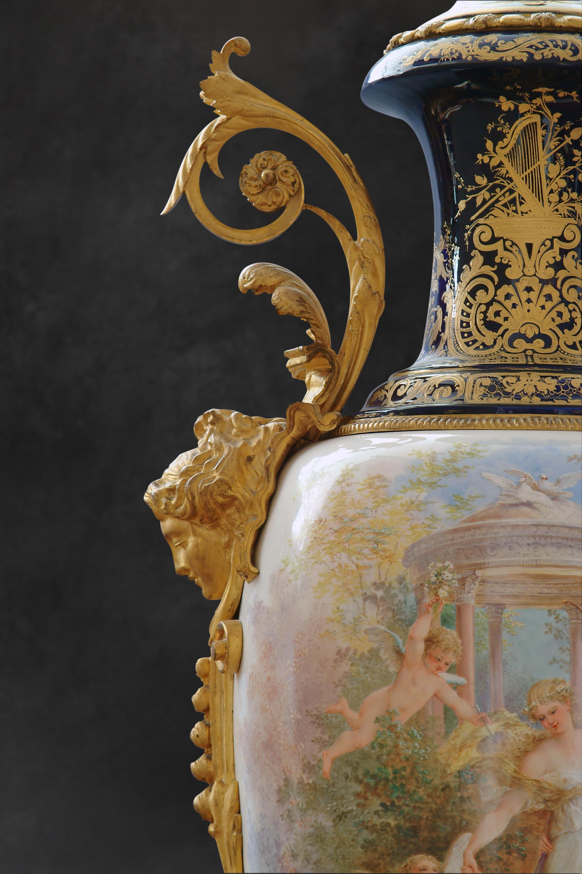 Monumental 19th century French Sevres Porcelain Covered Urn - 66