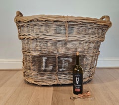 Monumental Antique French Vineyard Grape Harvesting Wicker Basket