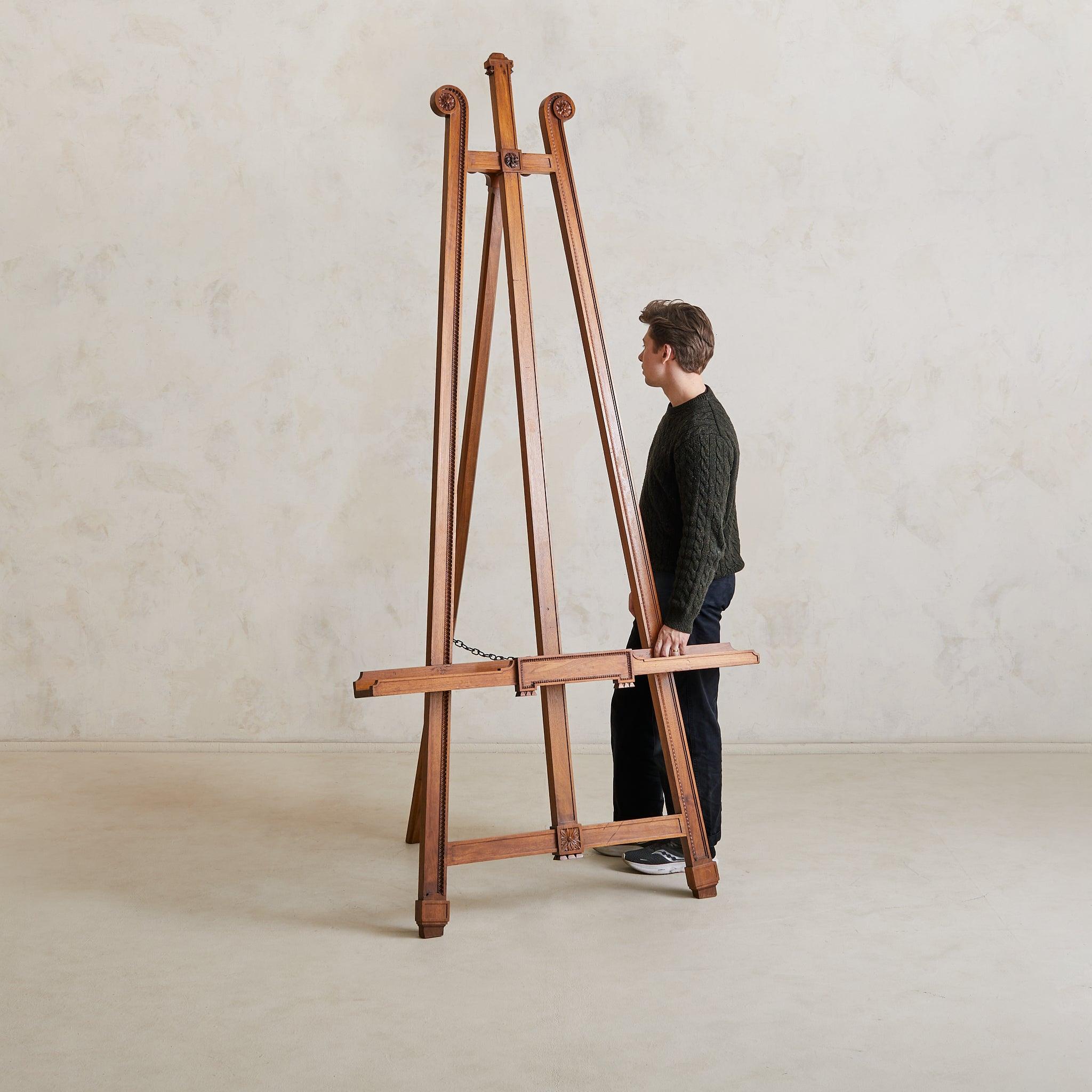 Monumental Antique French Wooden Easel Francés en venta