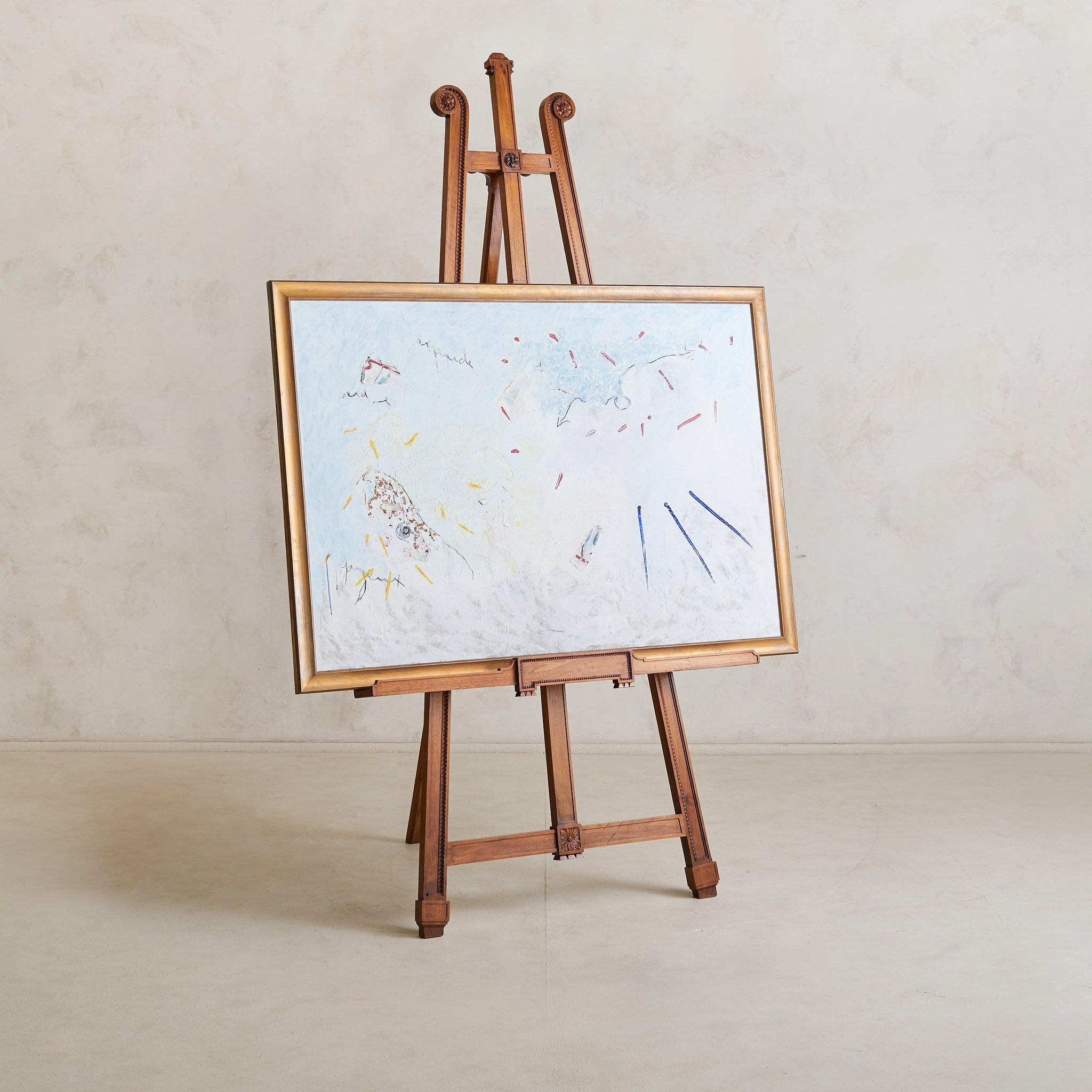 Monumental Antique French Wooden Easel en Bueno estado para la venta en Chicago, IL