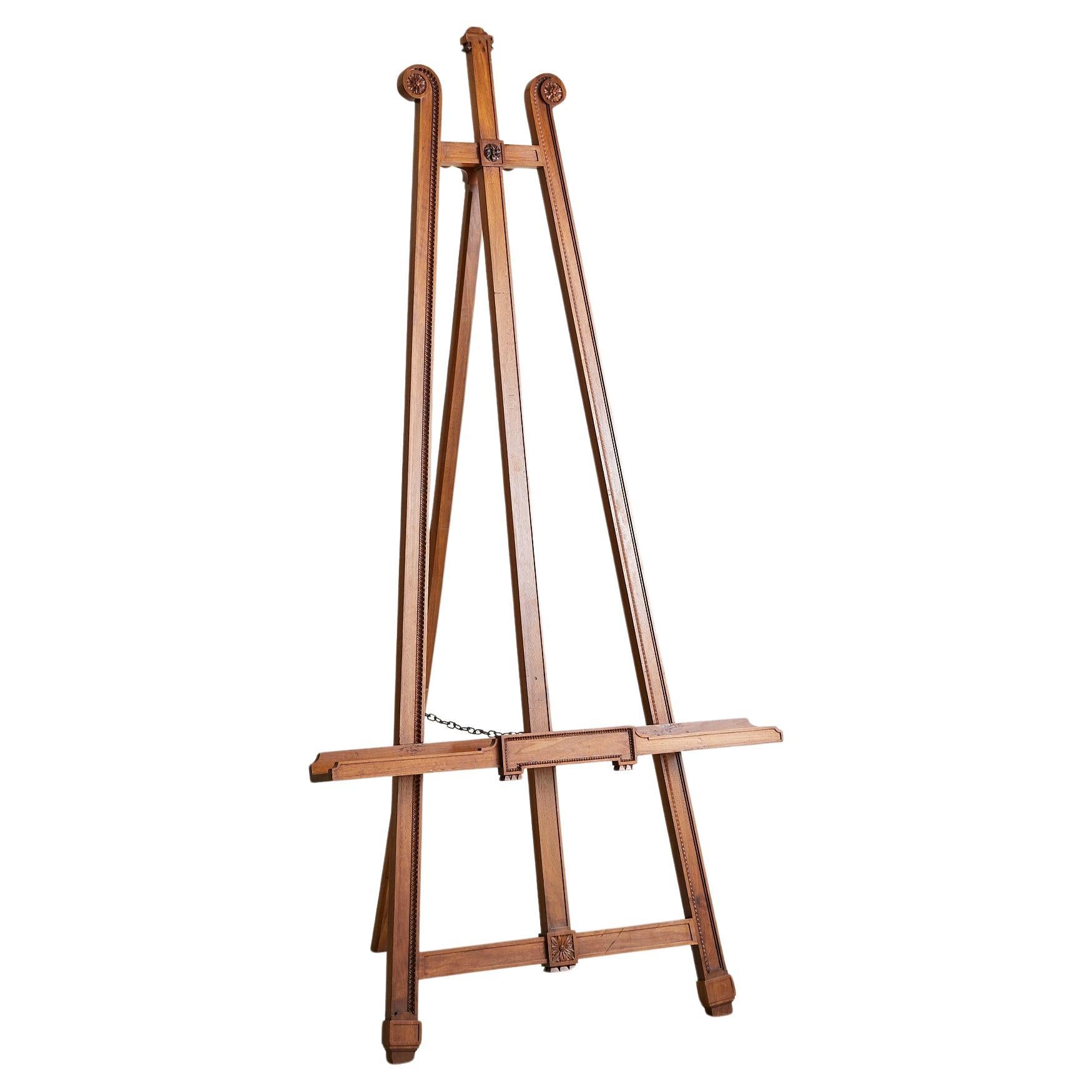 Monumental Antique French Wooden Easel