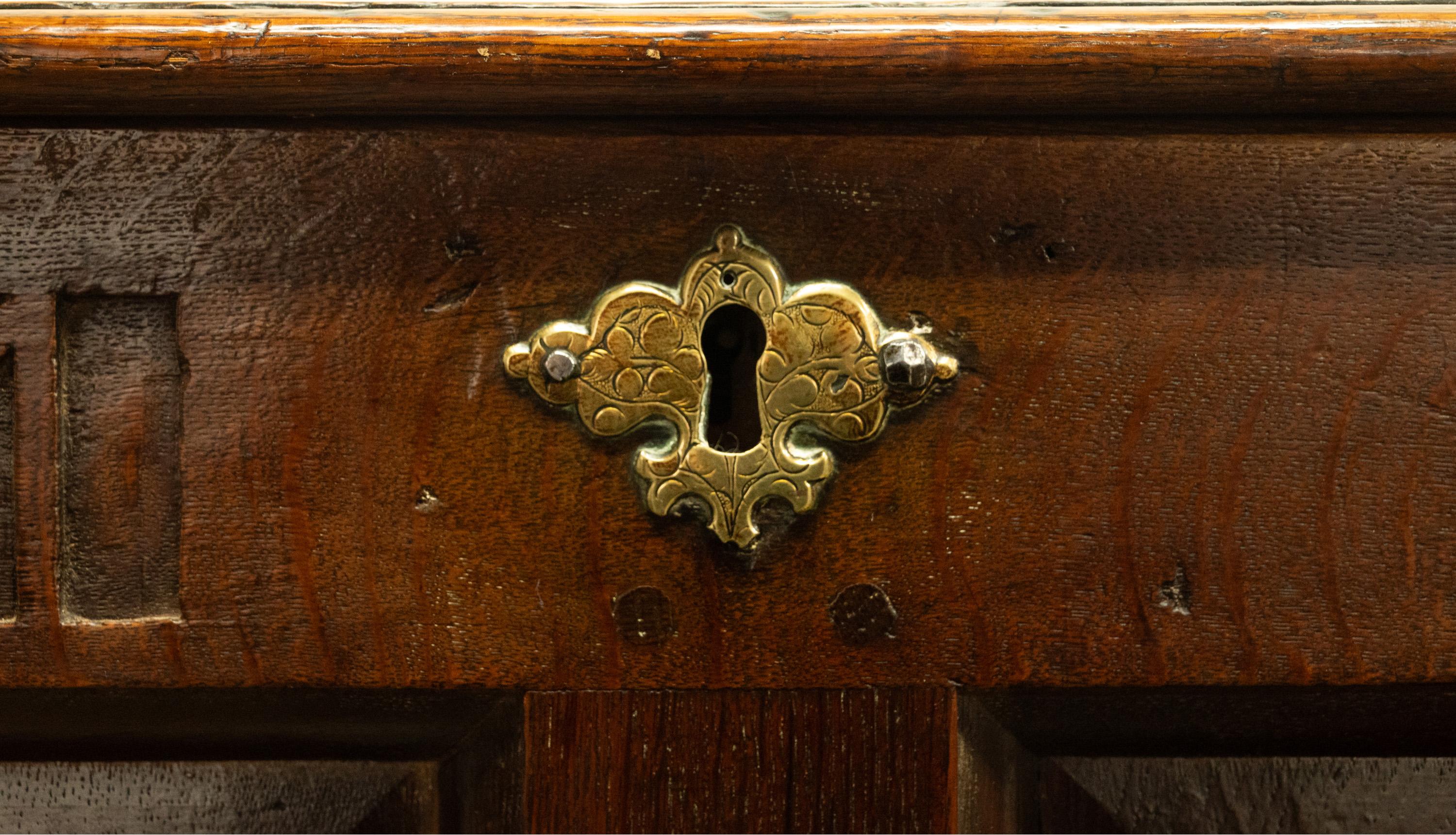 Monumental Antique Georgian Joined Oak Mule Dowry Chest Coffer Yorkshire 1720 For Sale 9