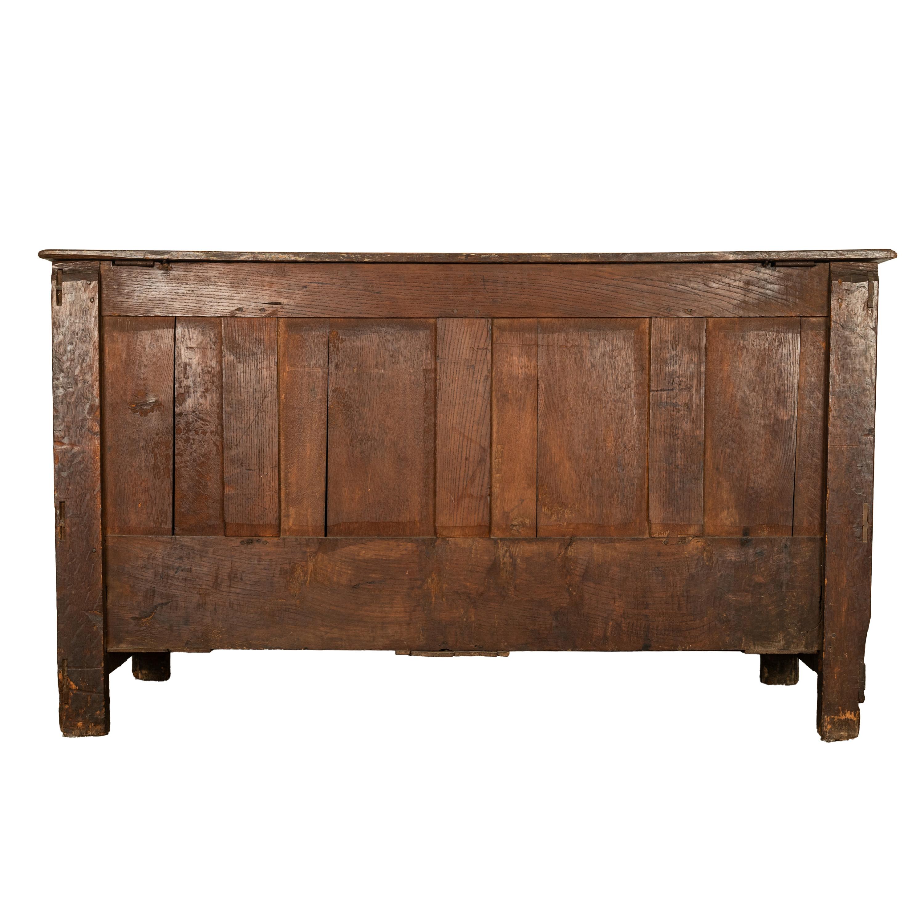 Monumental Antique Georgian Joined Oak Mule Dowry Chest Coffer Yorkshire 1720 For Sale 10