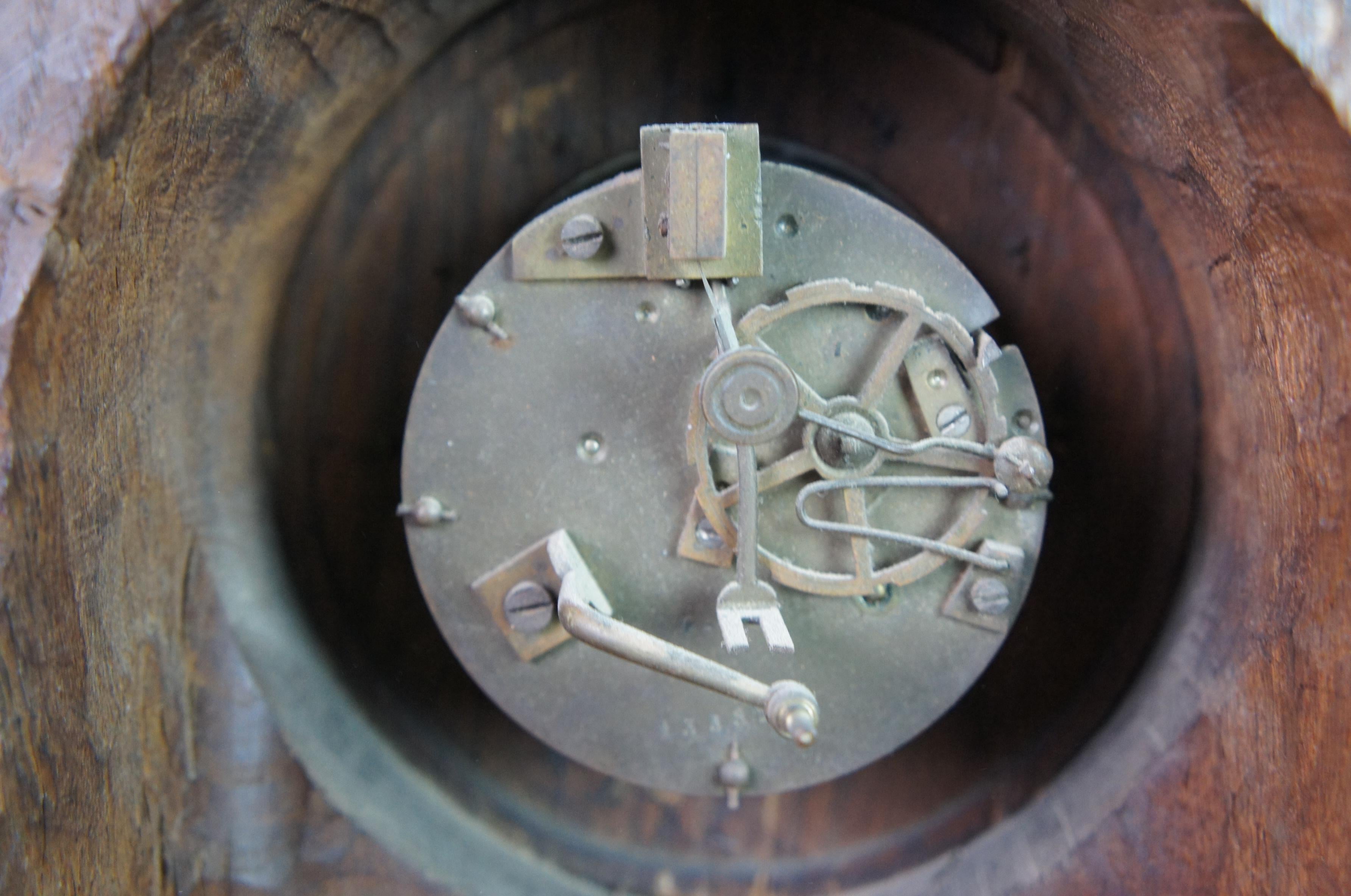 Monumentale horloge de chasse à cheminée ancienne allemande Black Forest Eagle Chamois en vente 3