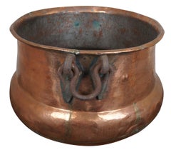 Monumental Antique Hammered Dovetailed Forged Copper Iron Cauldron Kettle Pot 23