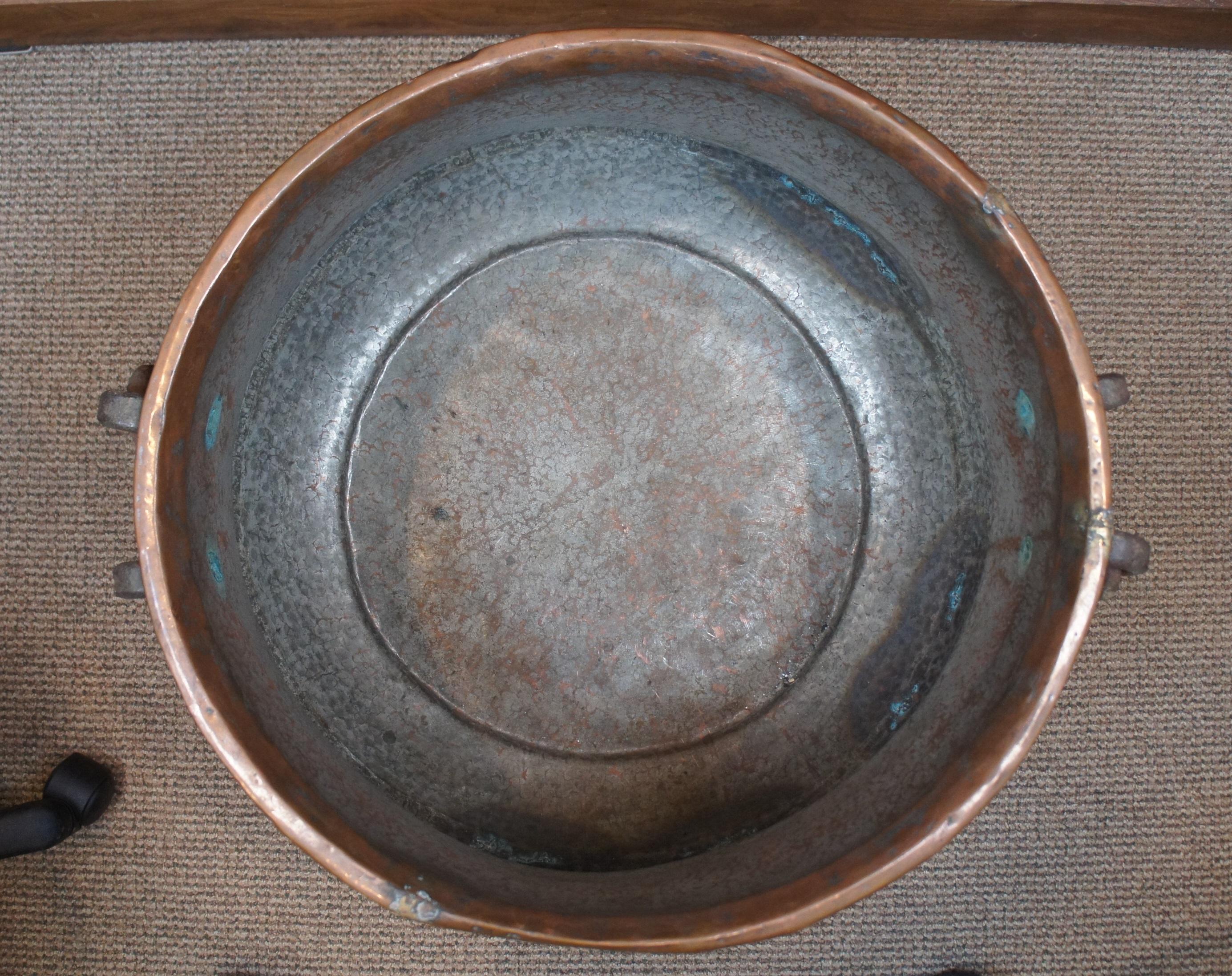 antique hammered copper pots