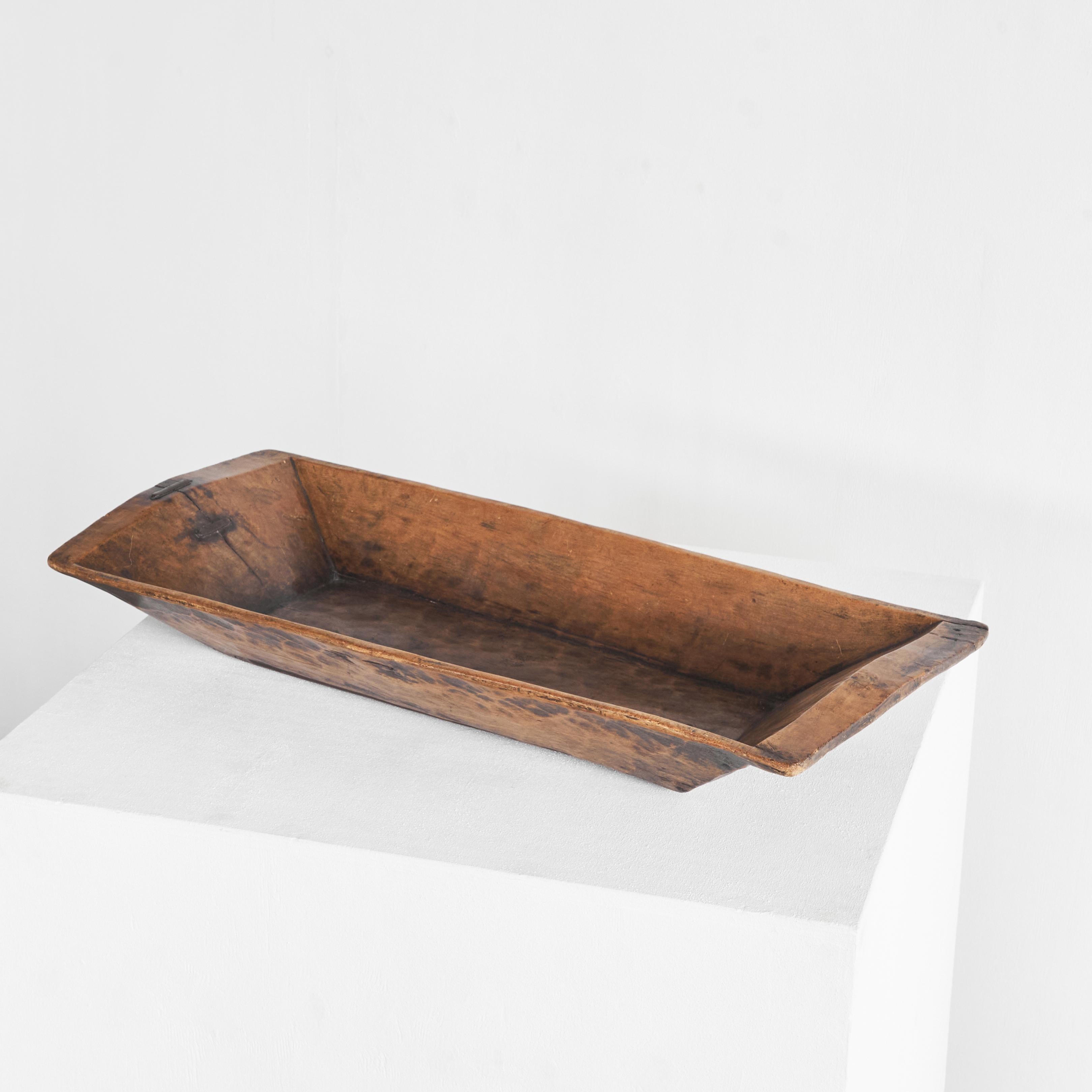 Monumental Antique Hand Carved Wooden Trough or Bowl Wabi Sabi, 19th Century For Sale 1