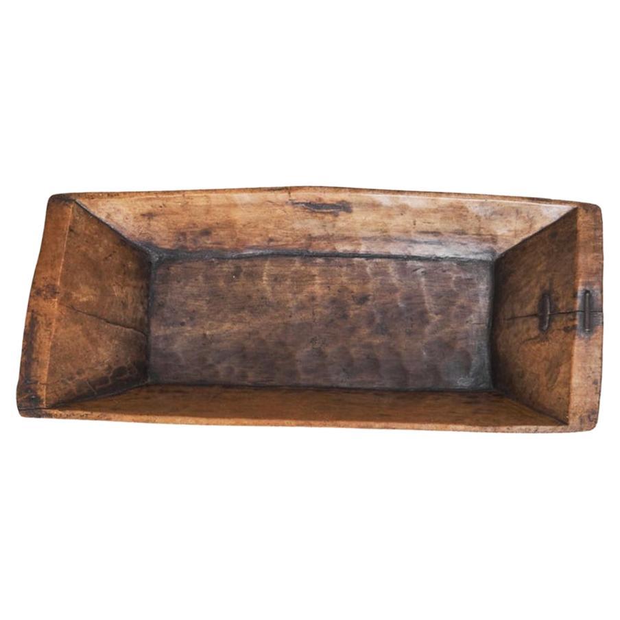 Monumentale antike handgeschnitzte Holztruhe oder Schale Wabi Sabi, Wabi Sabi, 19. Jahrhundert im Angebot