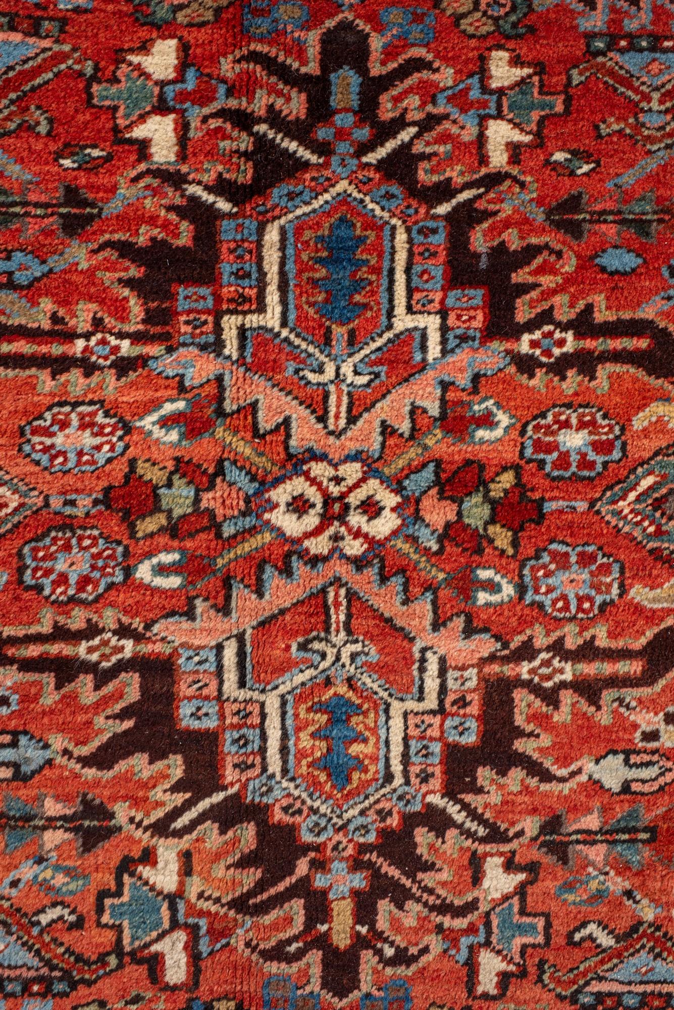 Hand-Knotted Monumental Antique Heriz Rug For Sale