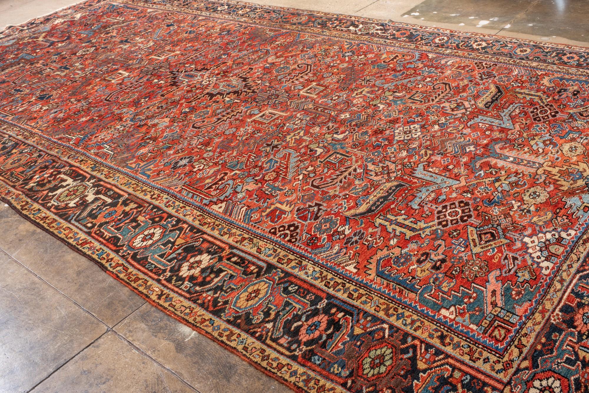 20th Century Monumental Antique Heriz Rug For Sale