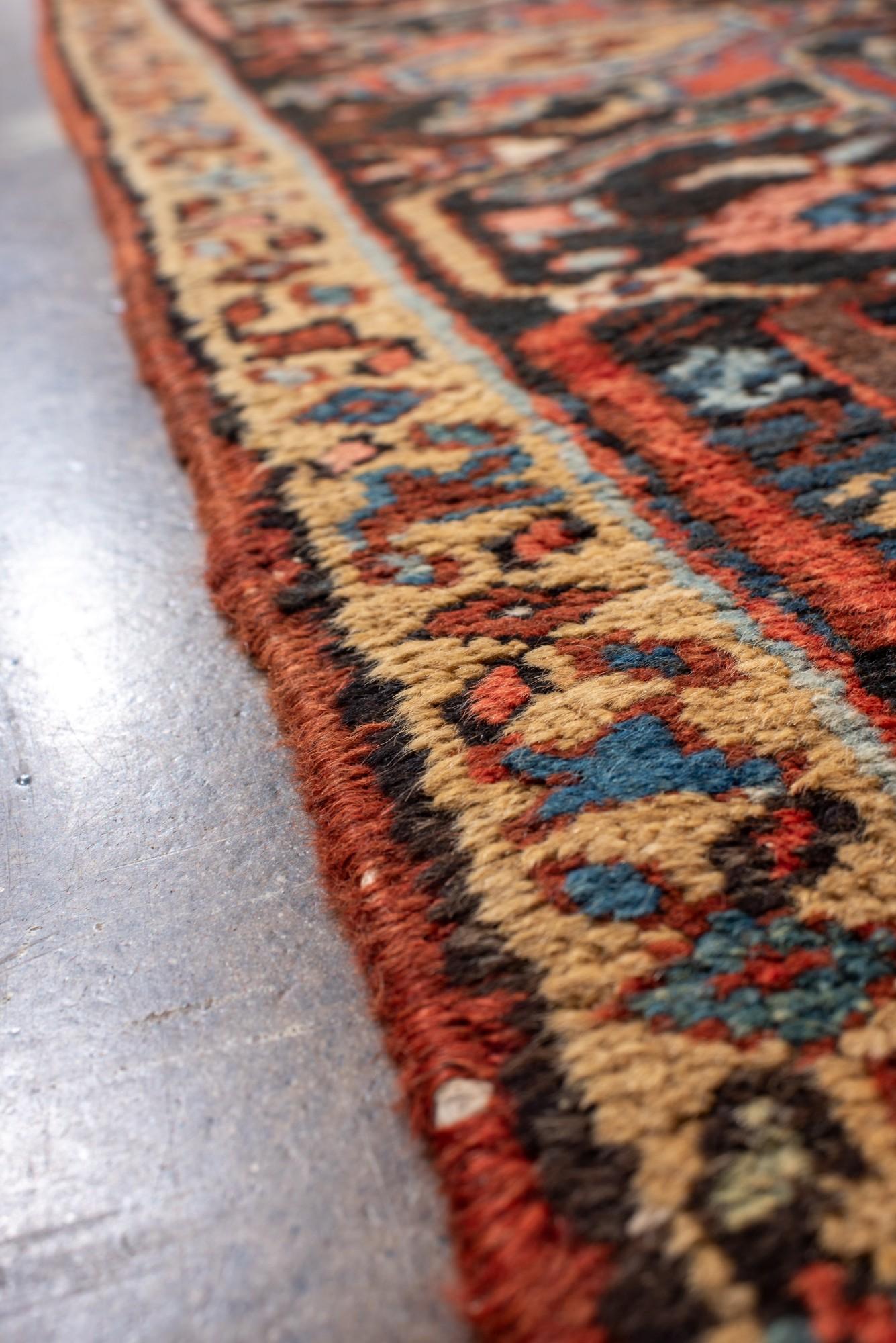 Wool Monumental Antique Heriz Rug For Sale