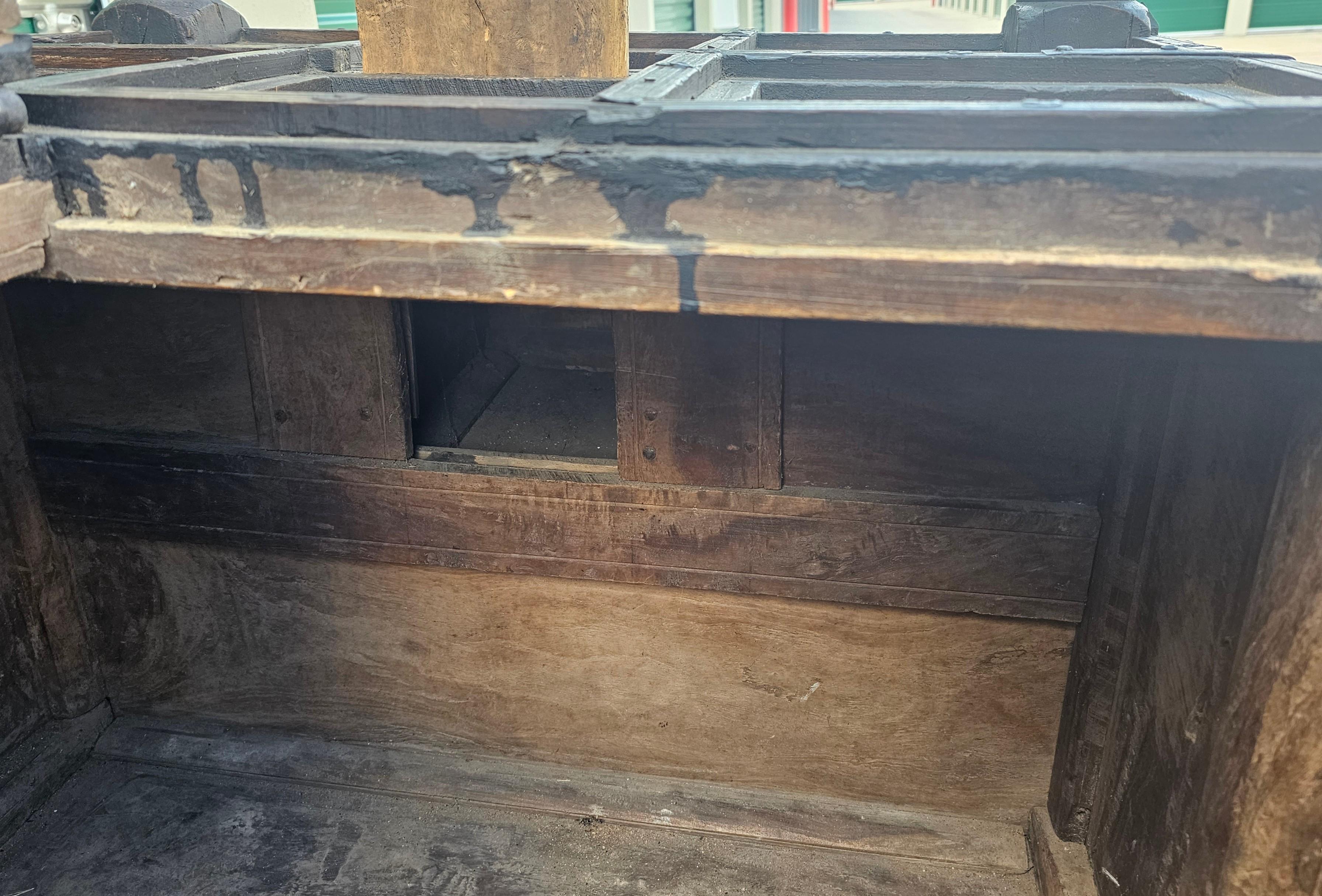 Monumental Antique Indian Dowry Chest For Sale 3