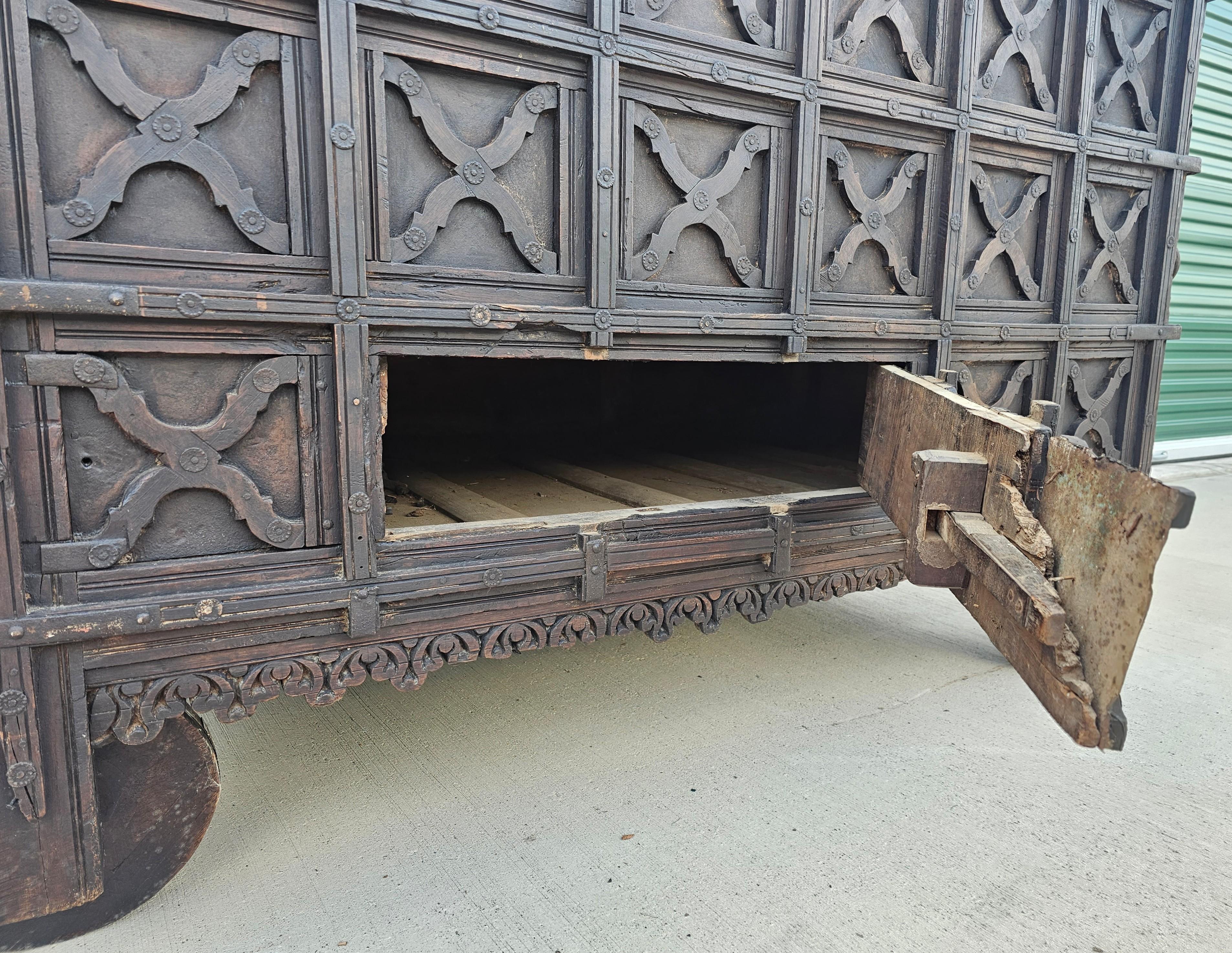 Monumental Antique Indian Dowry Chest  For Sale 6
