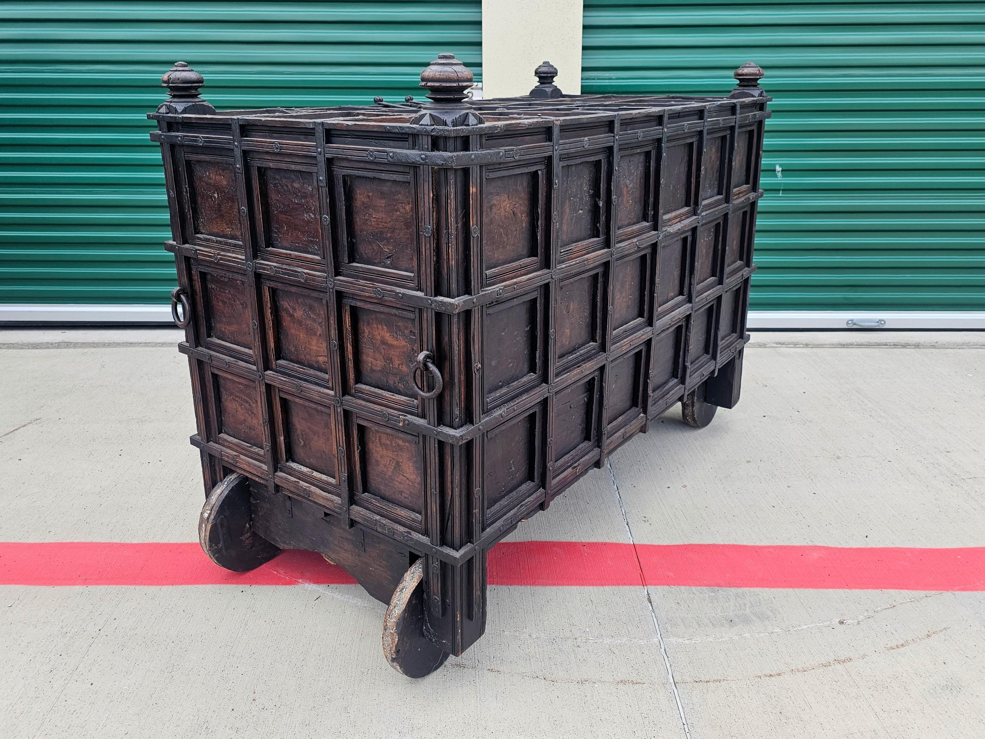 Monumental Antique Indian Dowry Chest  For Sale 10