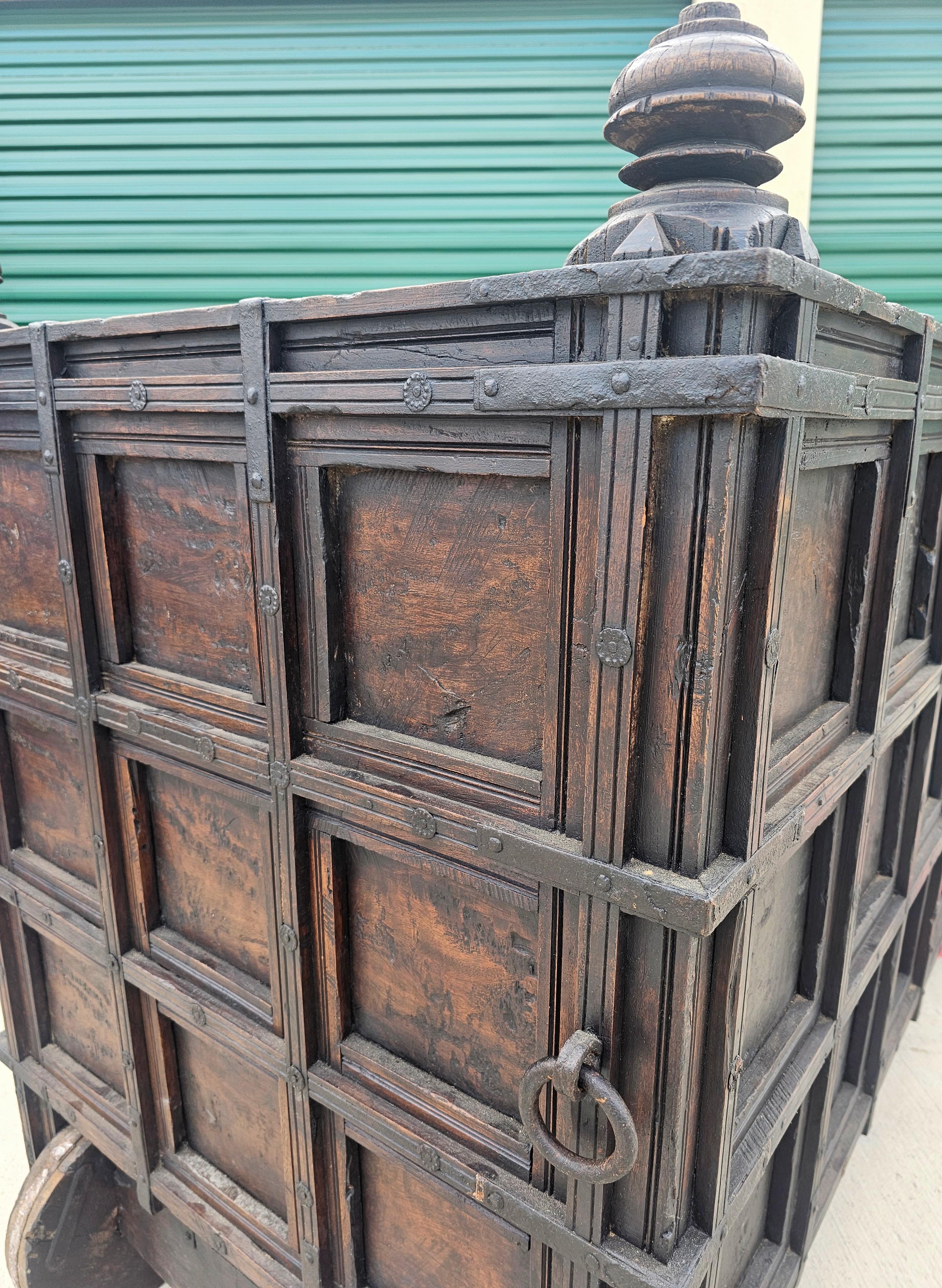 Monumental Antique Indian Dowry Chest  For Sale 11