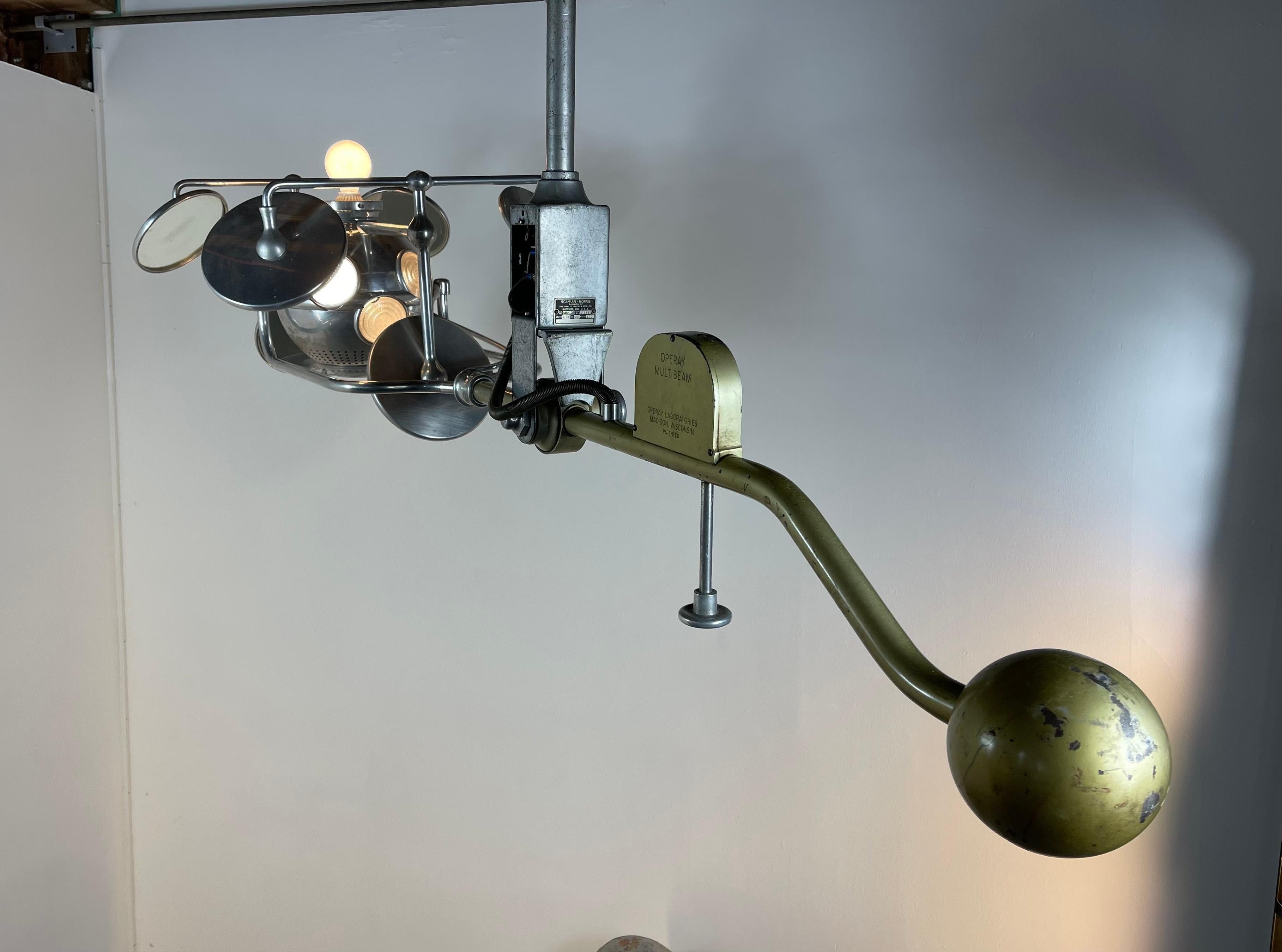 Monumental Antique Industrial Operay Multibeam Surgical Lamp For Sale 3