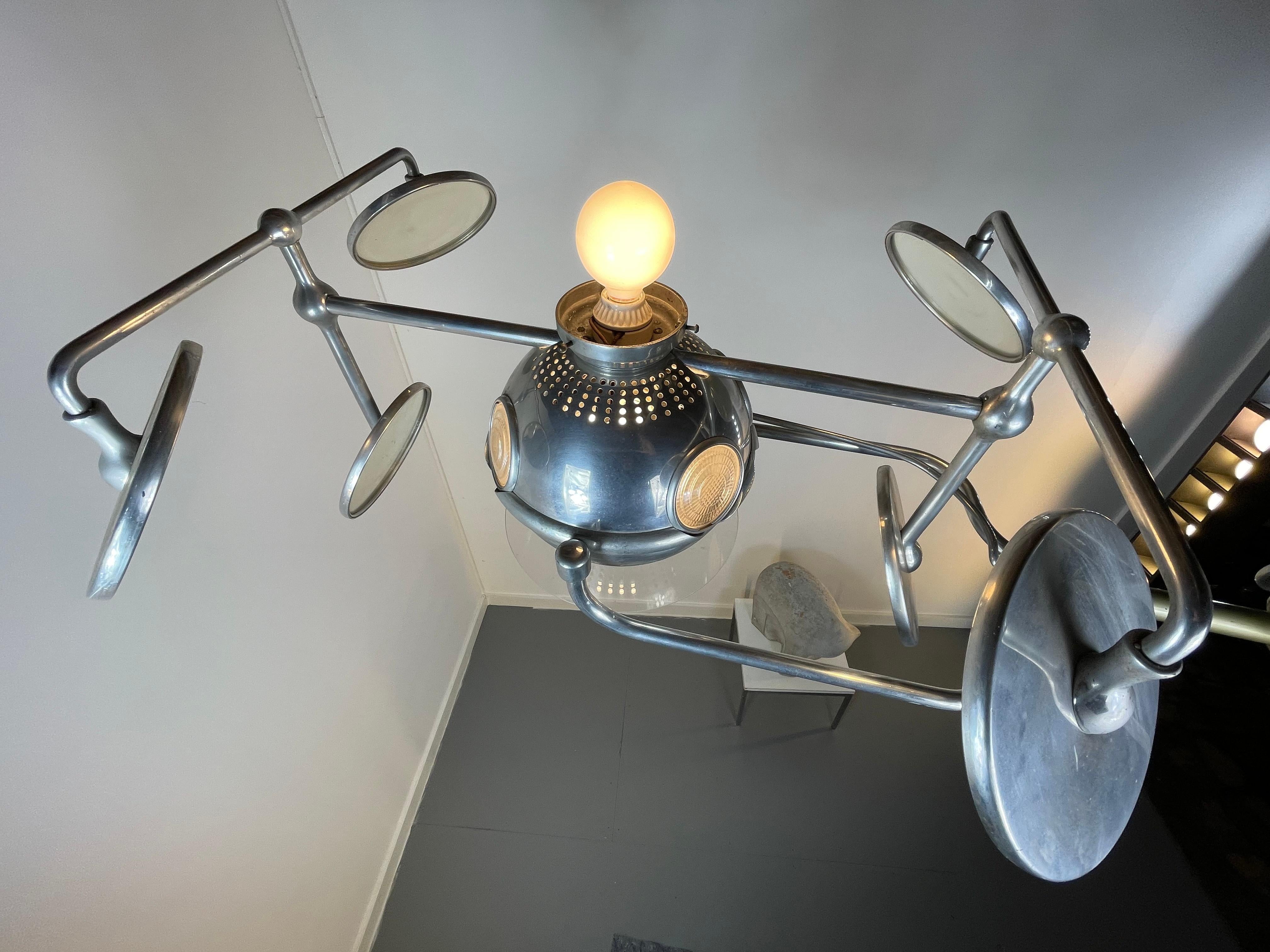 Monumental Antique Industrial Operay Multibeam Surgical Lamp For Sale 5