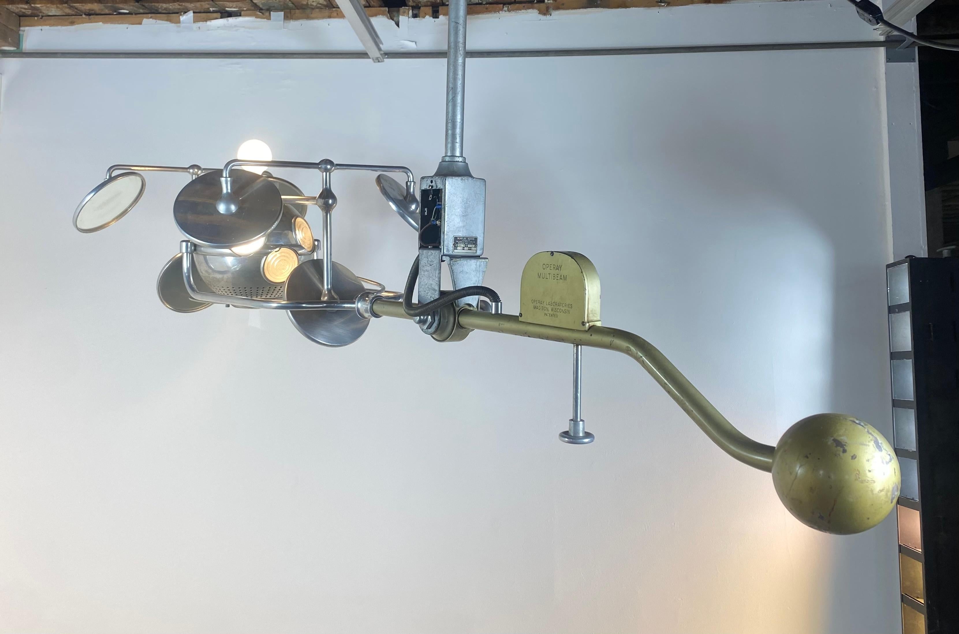 Monumentale lampe d'opéra industrielle ancienne à plusieurs rayons en vente 7