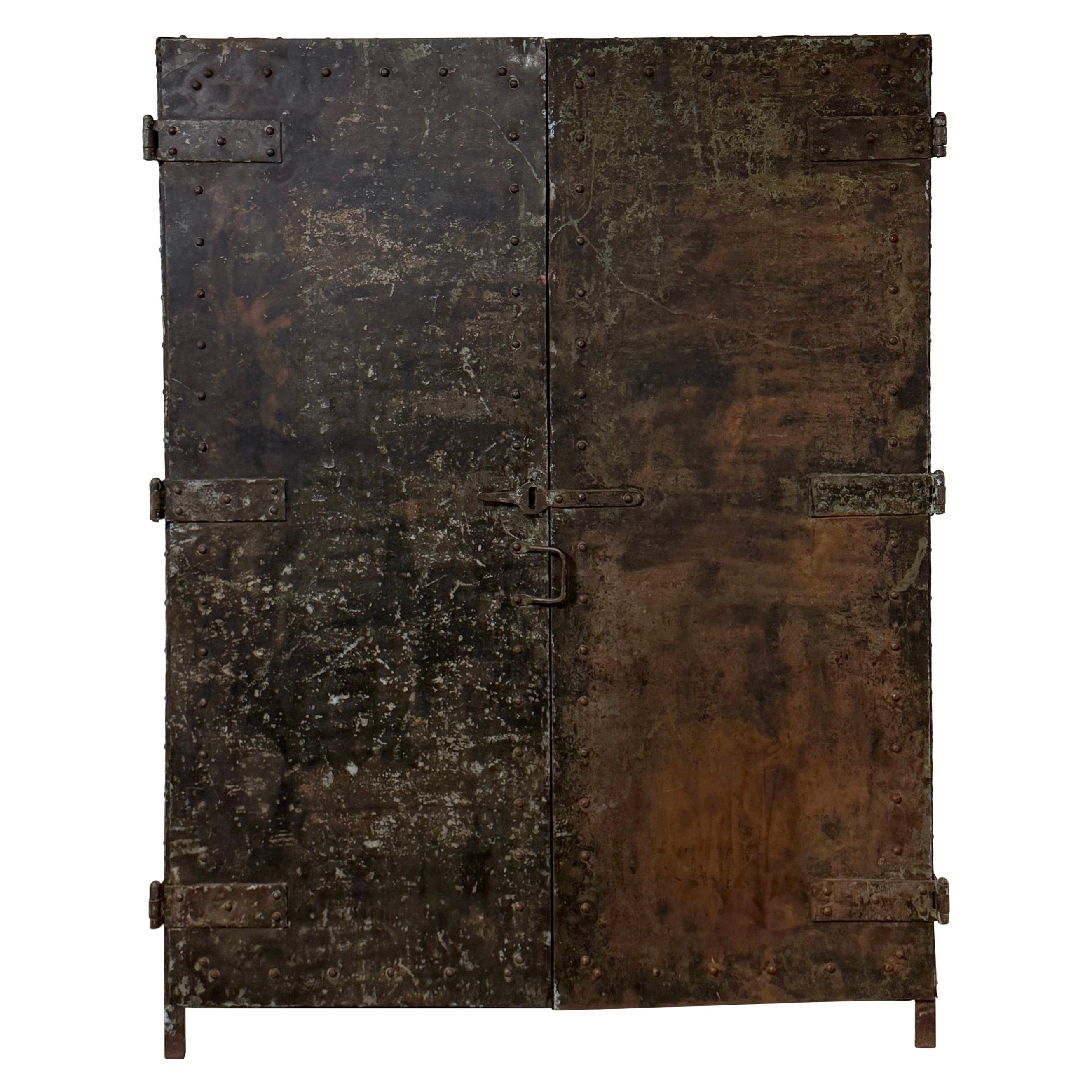 Monumental Antique Industrial Steel Cabinet