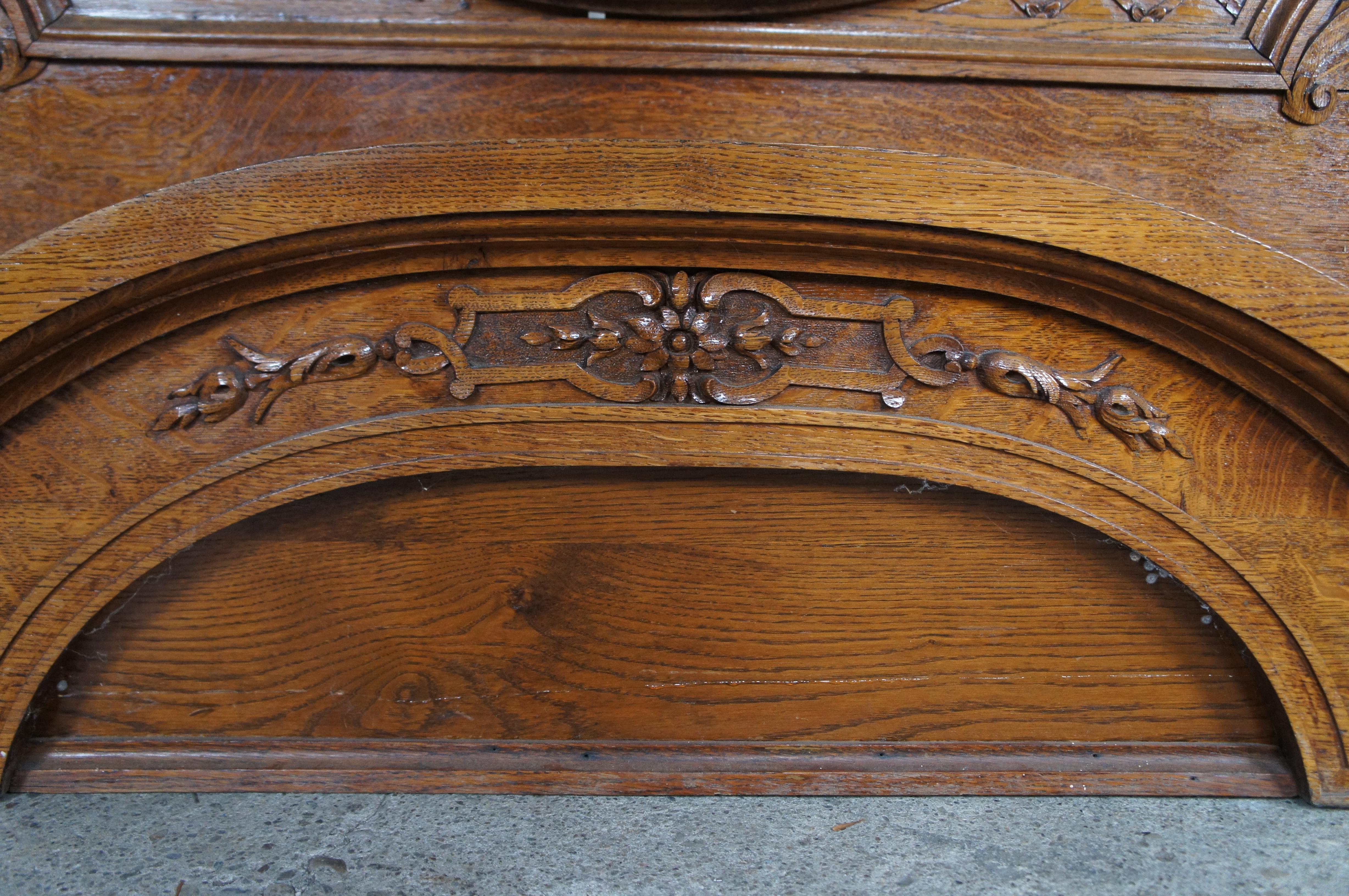 XIX secolo Monumentale Antique Mirror italiano barocco neoclassico intagliato in Oak da 78