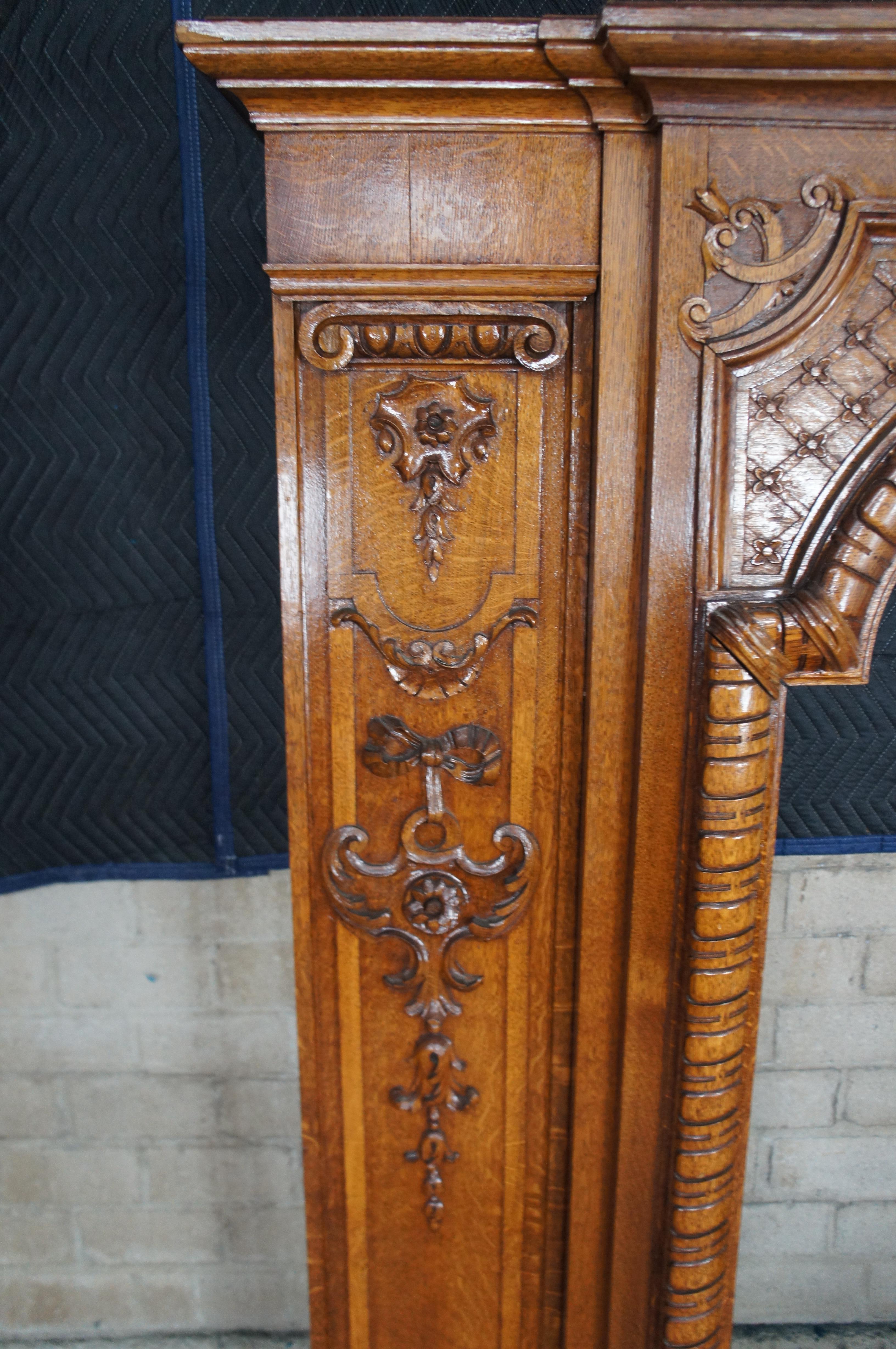 Quercia Monumentale Antique Mirror italiano barocco neoclassico intagliato in Oak da 78