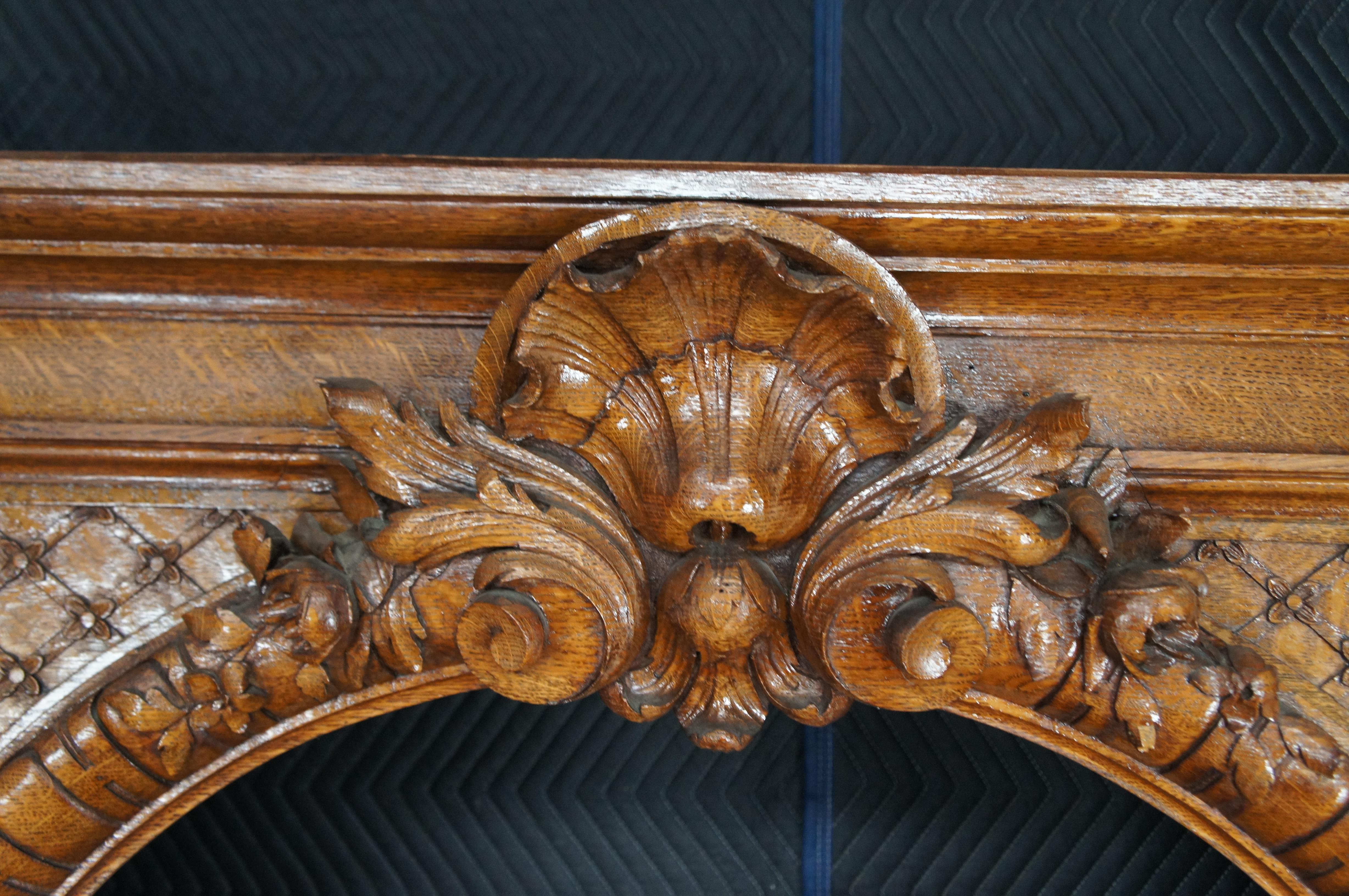 Monumentale Antique Mirror italiano barocco neoclassico intagliato in Oak da 78