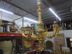 Monumental Antique Italian Giltwood Chandelier